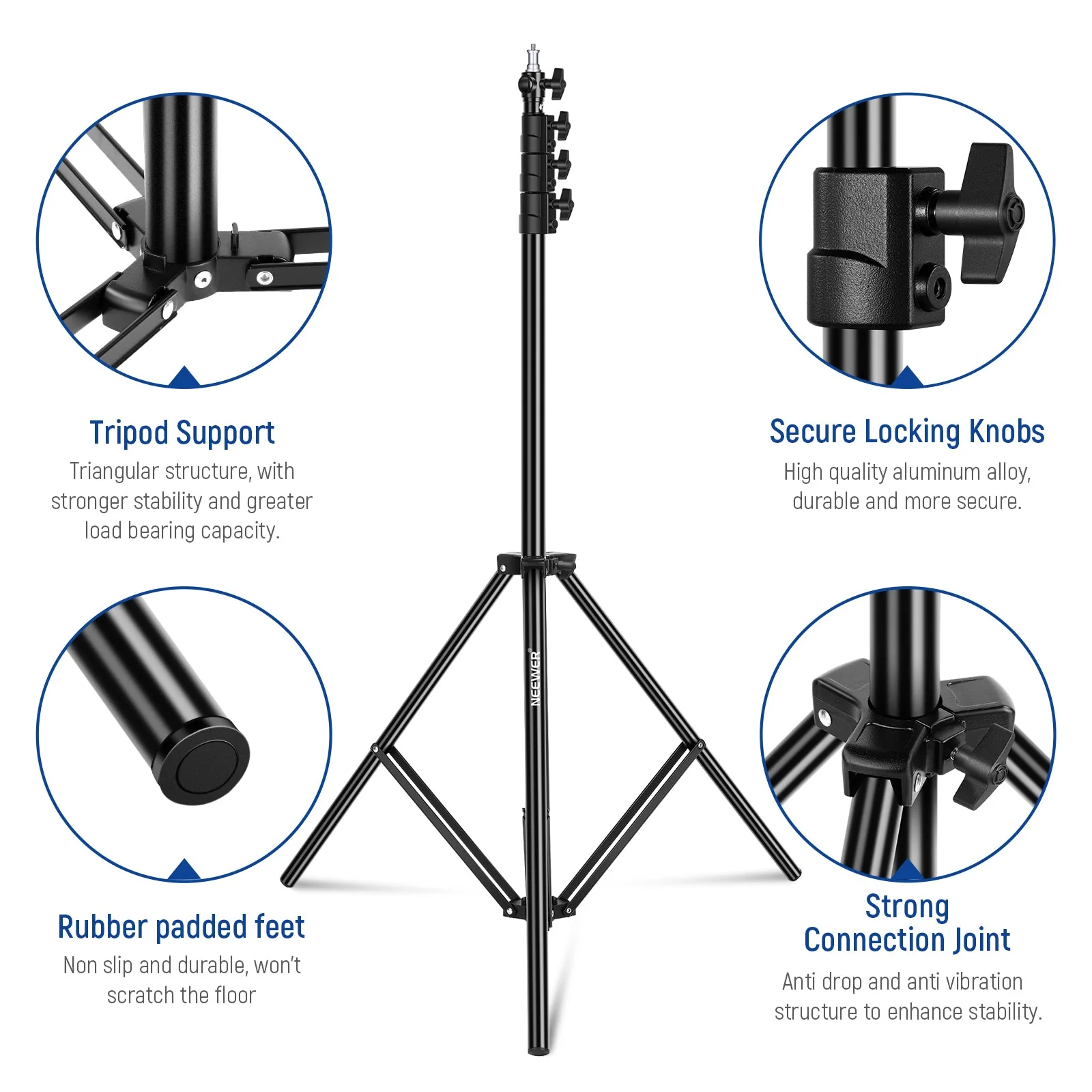 NEEWER 9.8ft/3m Heavy Duty Metal Air Cushioned Light Stand - Image 9