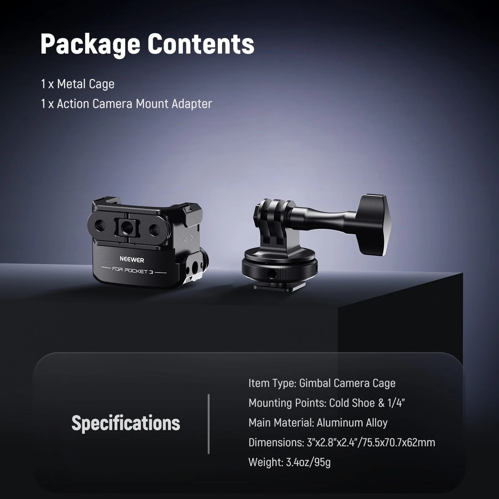 NEEWER AC009 PRO Metal Cage For DJI Osmo Pocket 3 - Image 7