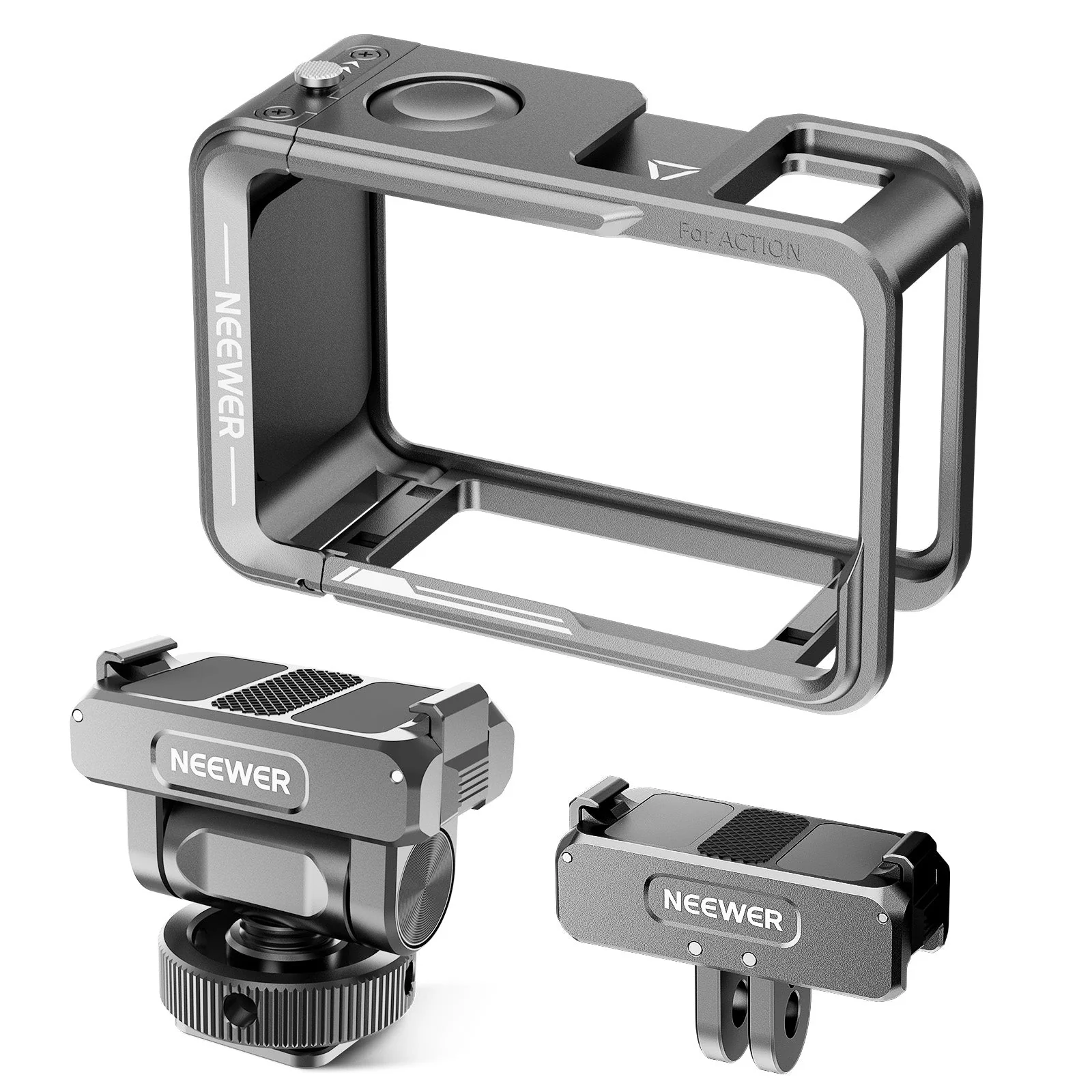NEEWER AC011+AC012+ AC014 Action Camera Cage Kit For DJI Action 5 Pro/4/3