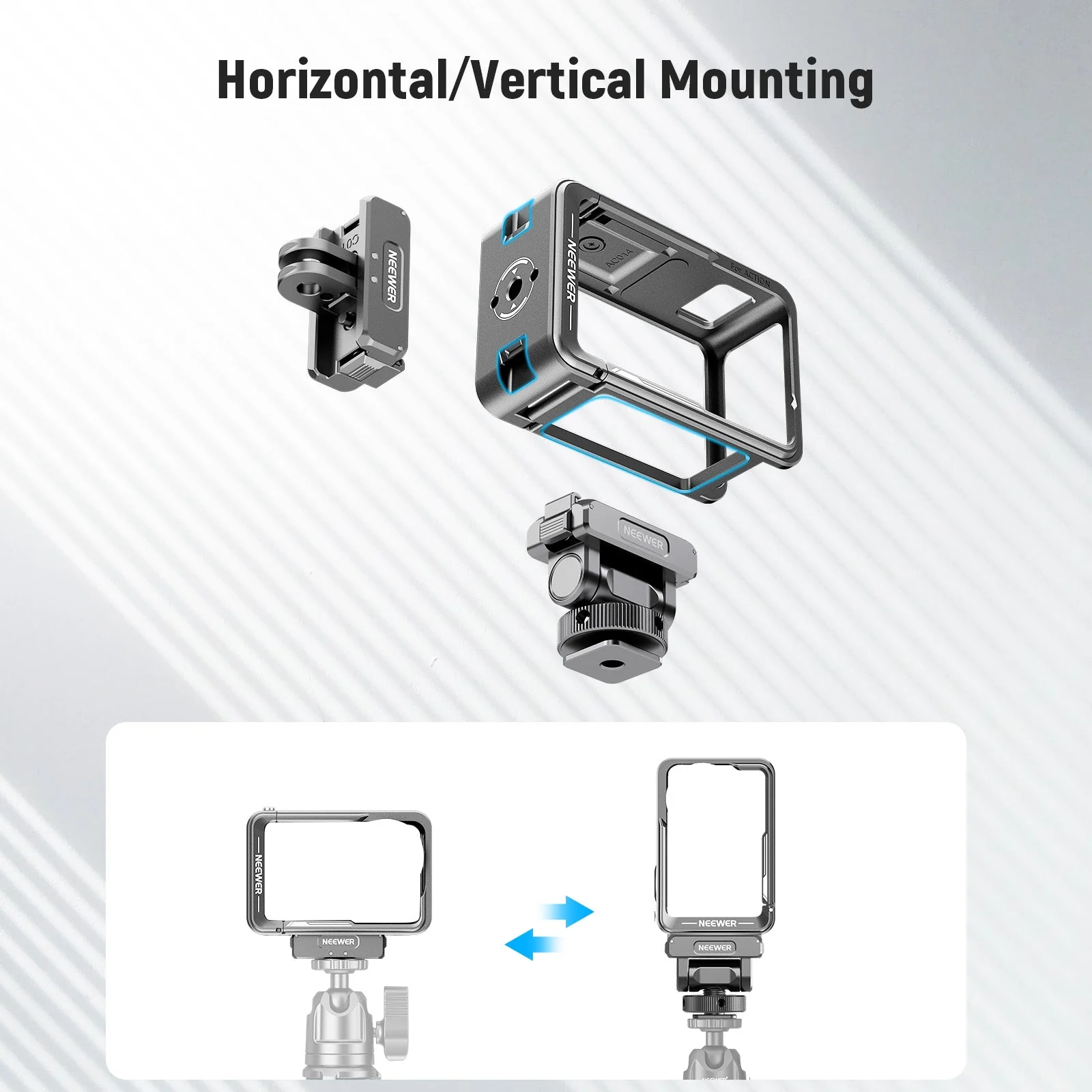 NEEWER AC011+AC012+ AC014 Action Camera Cage Kit For DJI Action 5 Pro/4/3 - Image 5