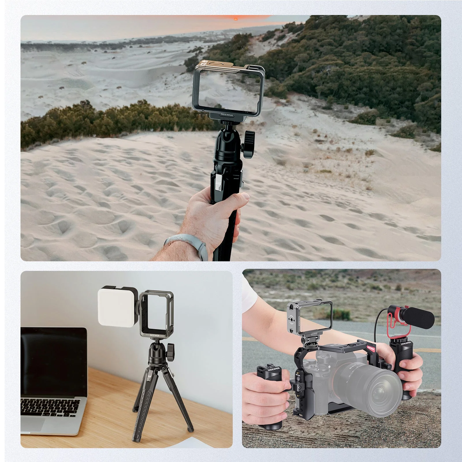 NEEWER AC011+AC012+ AC014 Action Camera Cage Kit For DJI Action 5 Pro/4/3 - Image 6