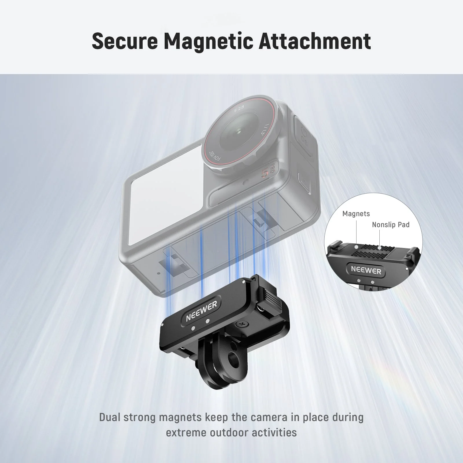 NEEWER AC011 Upgraded Magnetic Mount For DJI Osmo Action 5 Pro/4/3 - Image 4