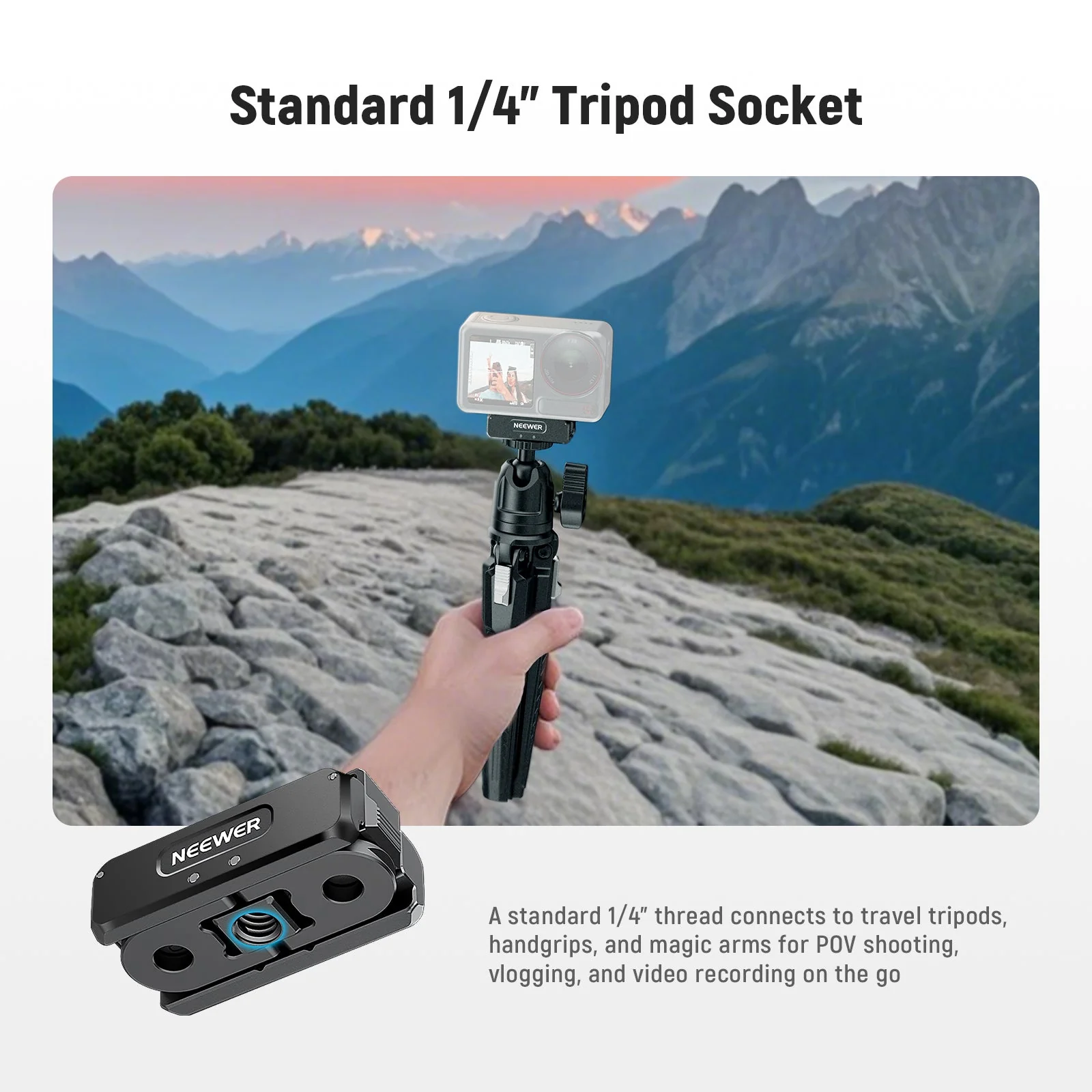 NEEWER AC011 Upgraded Magnetic Mount For DJI Osmo Action 5 Pro/4/3 - Image 6