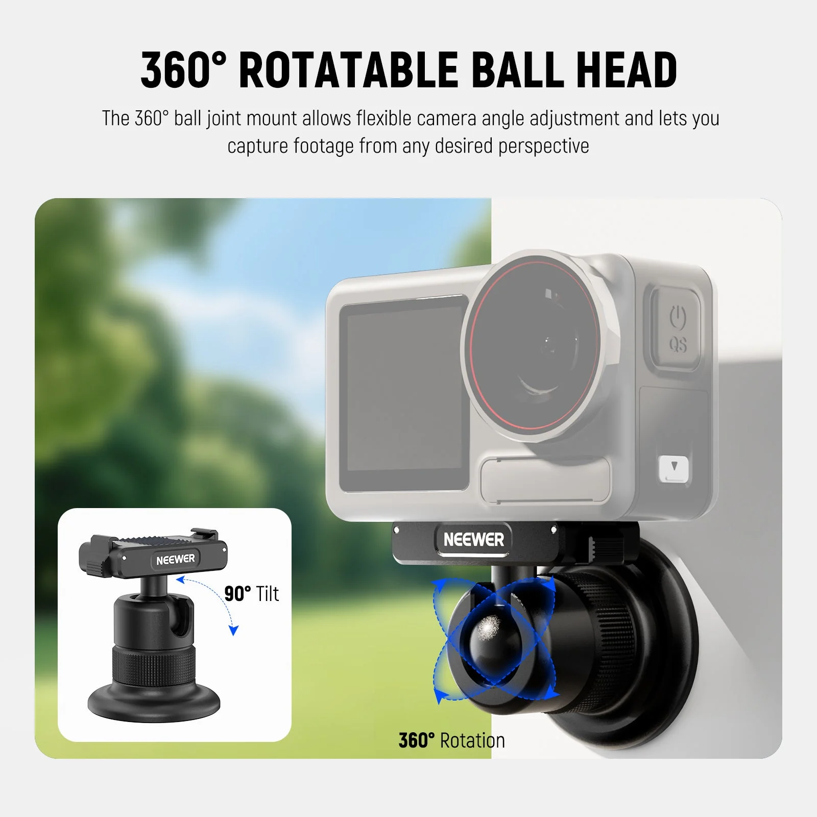 NEEWER AC013 Magnetic Camera Mount For DJI Osmo 360 Action 5 Pro/4/3 - Image 3