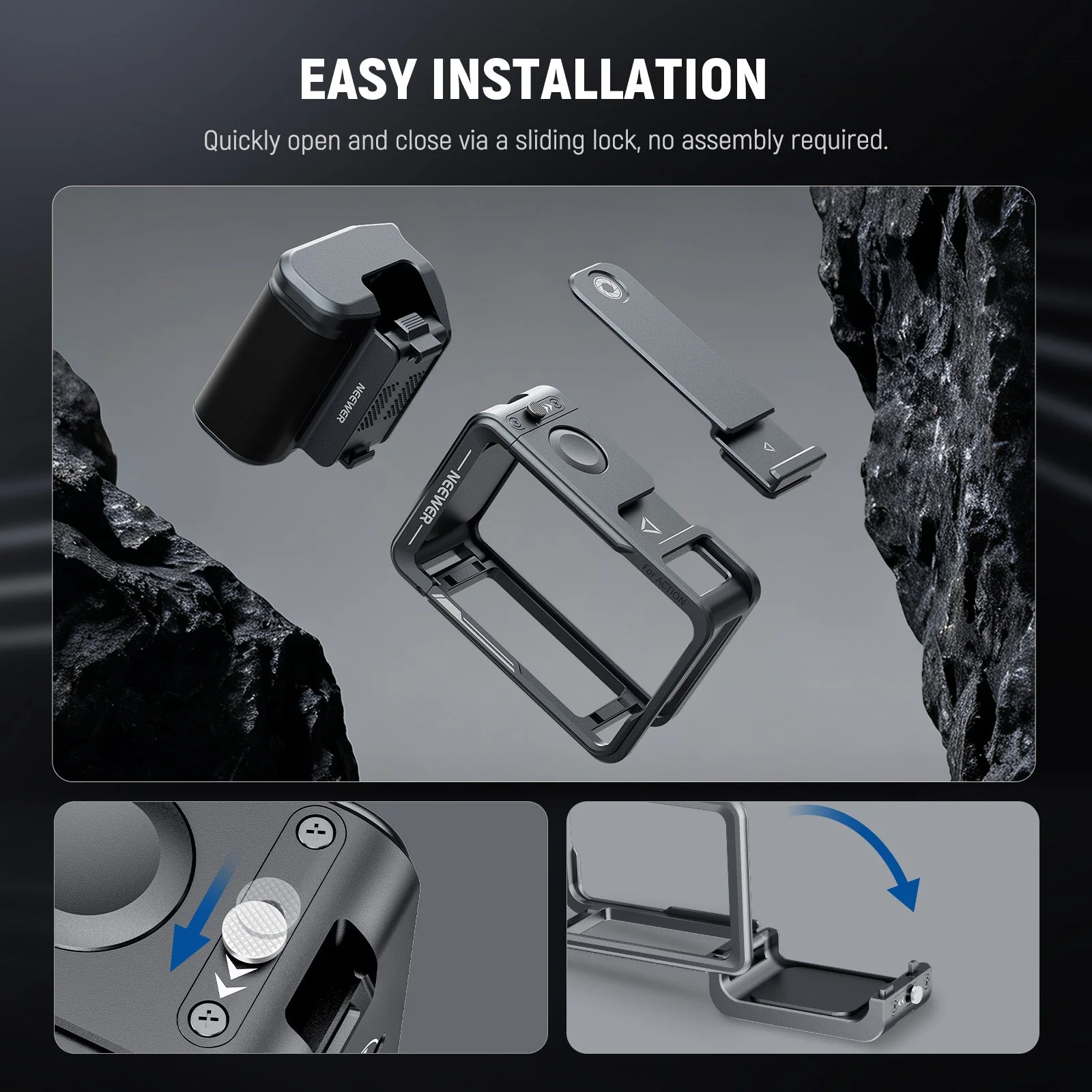 NEEWER AC014+AC034 Cage and Side Handle Kit For DJI Osmo Action 5 Pro/4/3 - Image 5