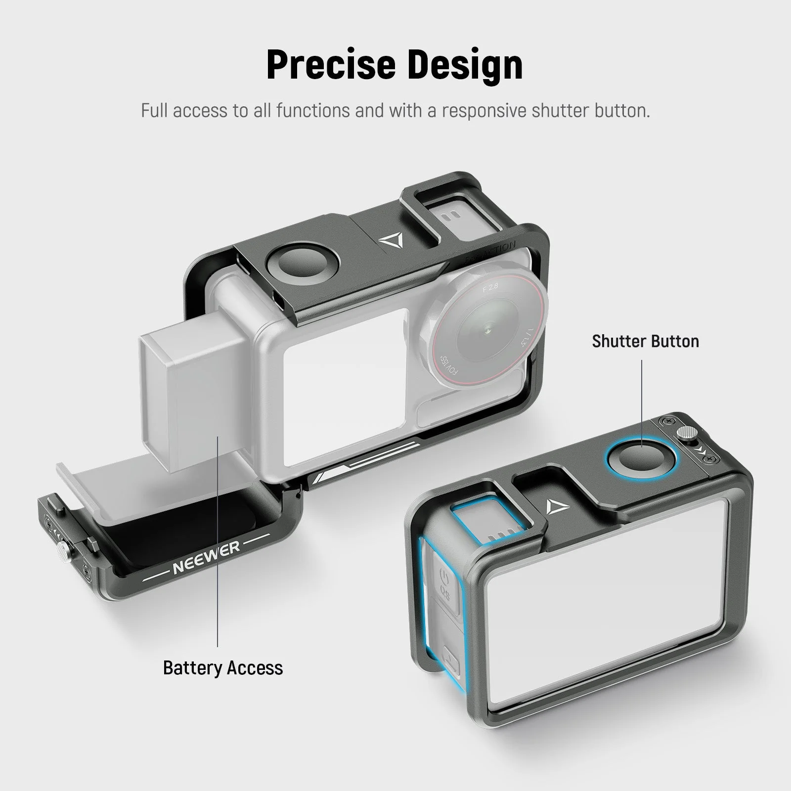 NEEWER AC014 Aluminum Cage For DJI Osmo Action 5 Pro Action 4 Action 3 - Image 3
