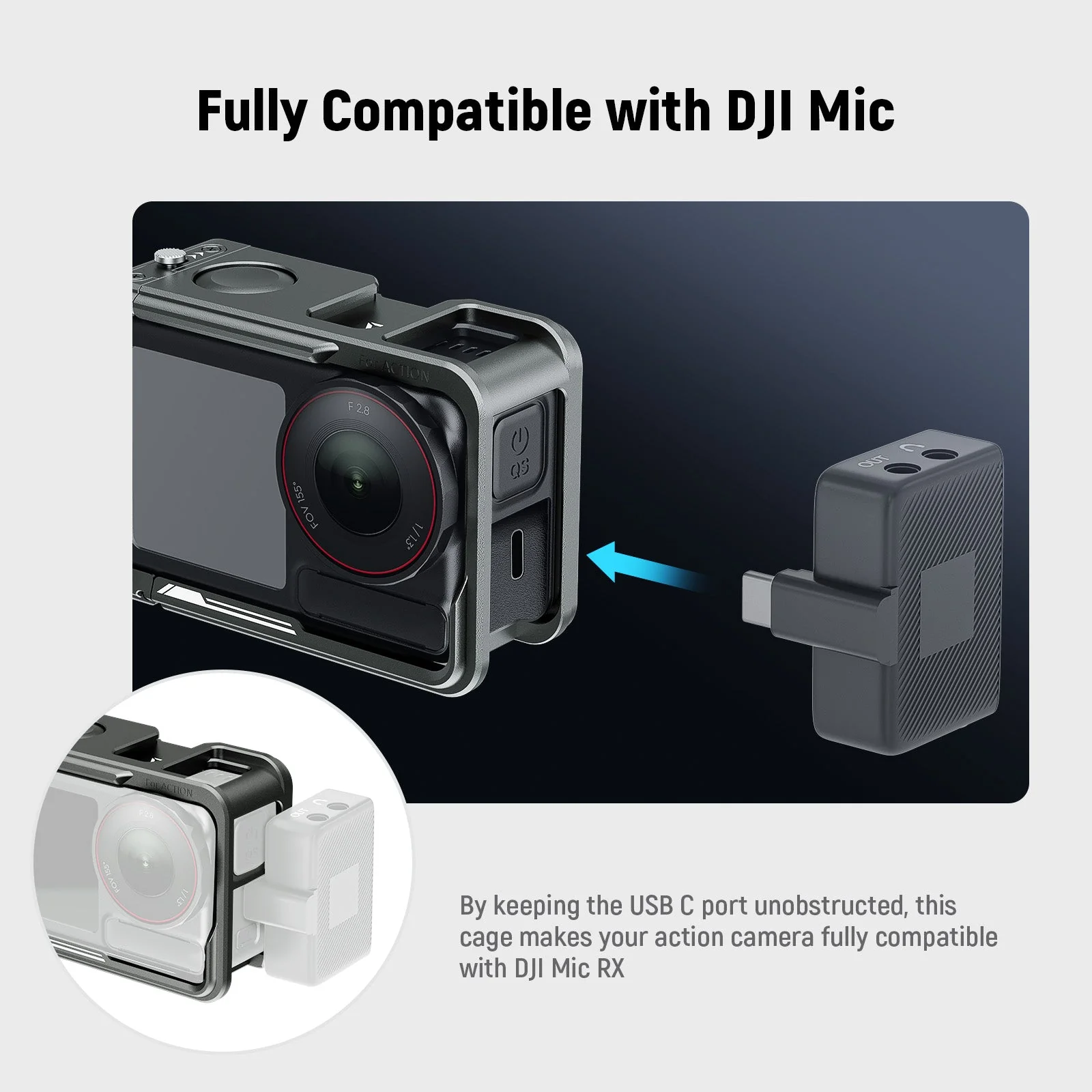 NEEWER AC014 Aluminum Cage For DJI Osmo Action 5 Pro Action 4 Action 3 - Image 4