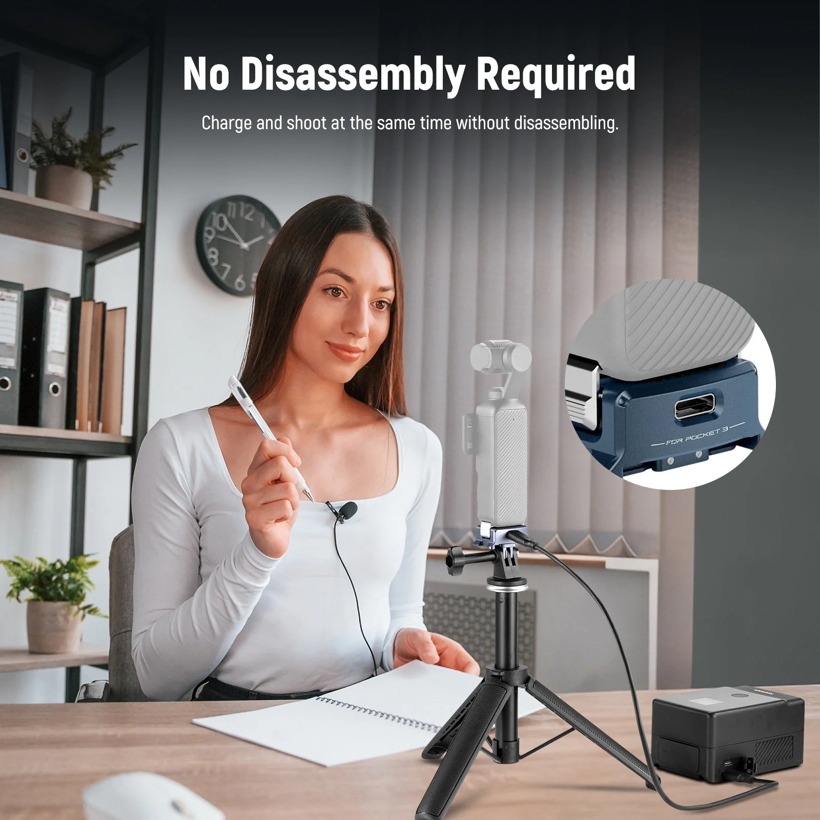NEEWER AC018 Charging Adapter Base For DJI Osmo Pocket 3 - Image 4