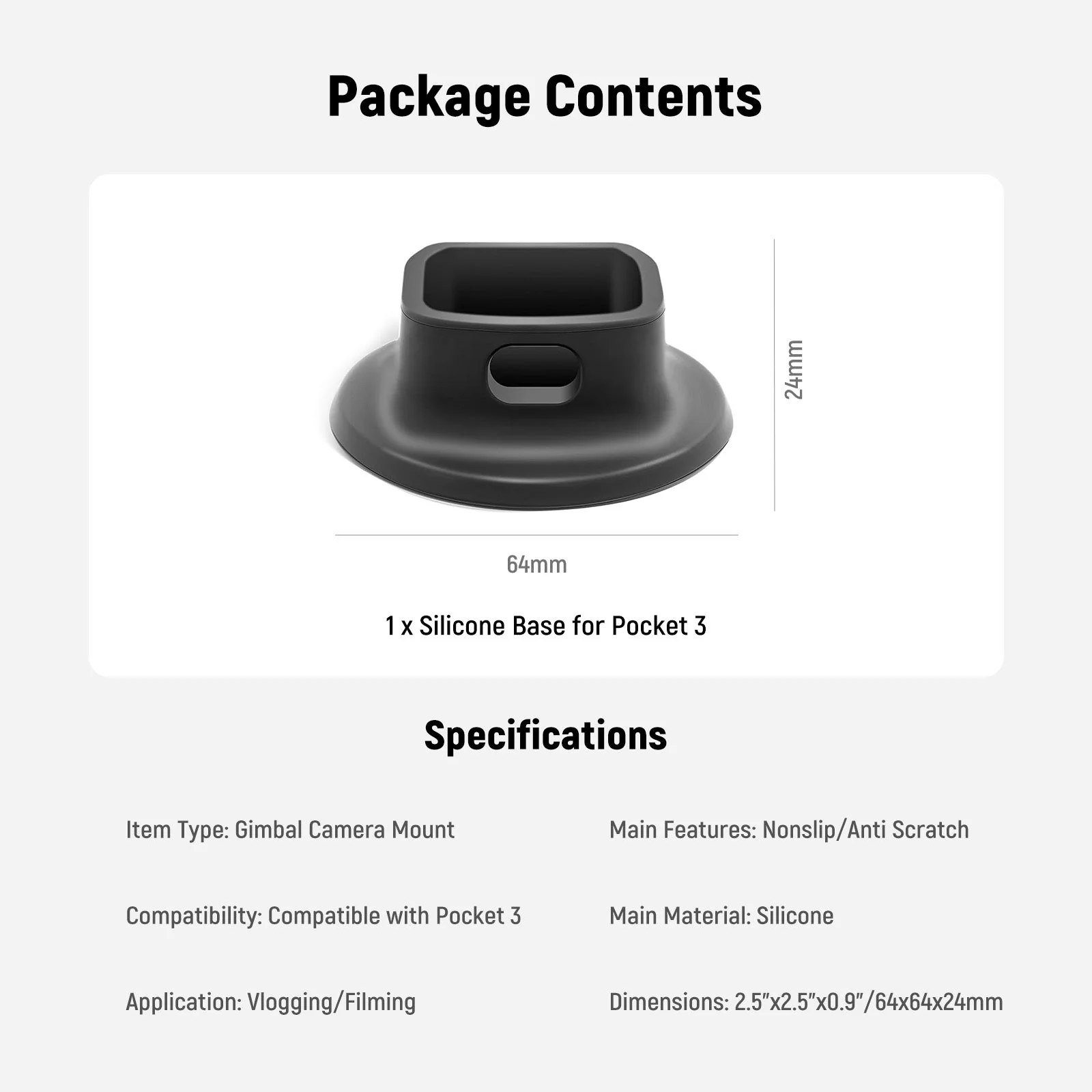 NEEWER AC020 Silicone Stand Base for DJI Osmo Pocket 3 - Image 7