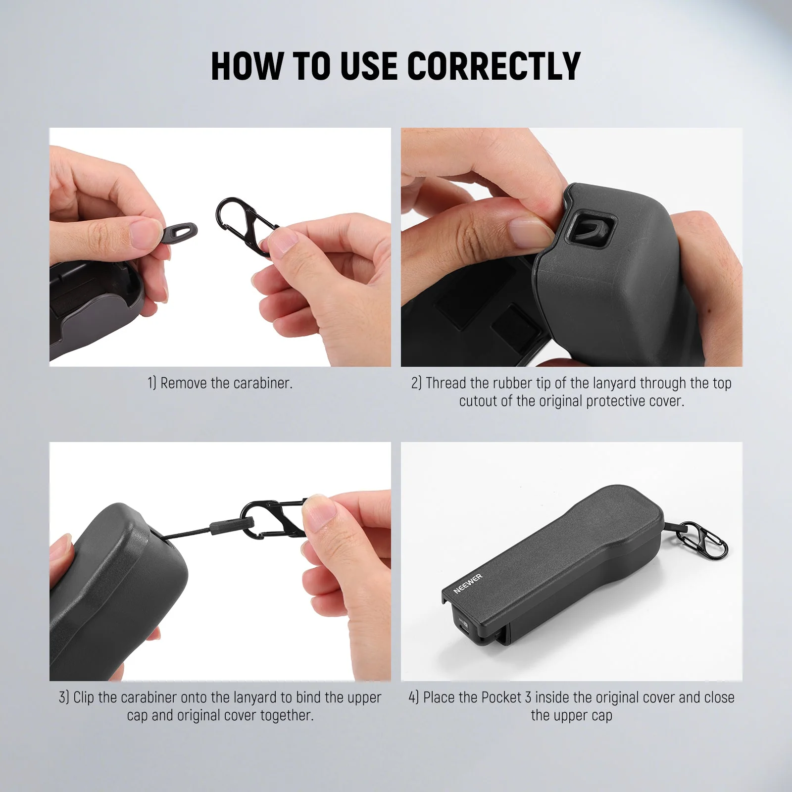 NEEWER AC026 Protective Cover with Carabiner for DJI Osmo Pocket 3 - Image 7