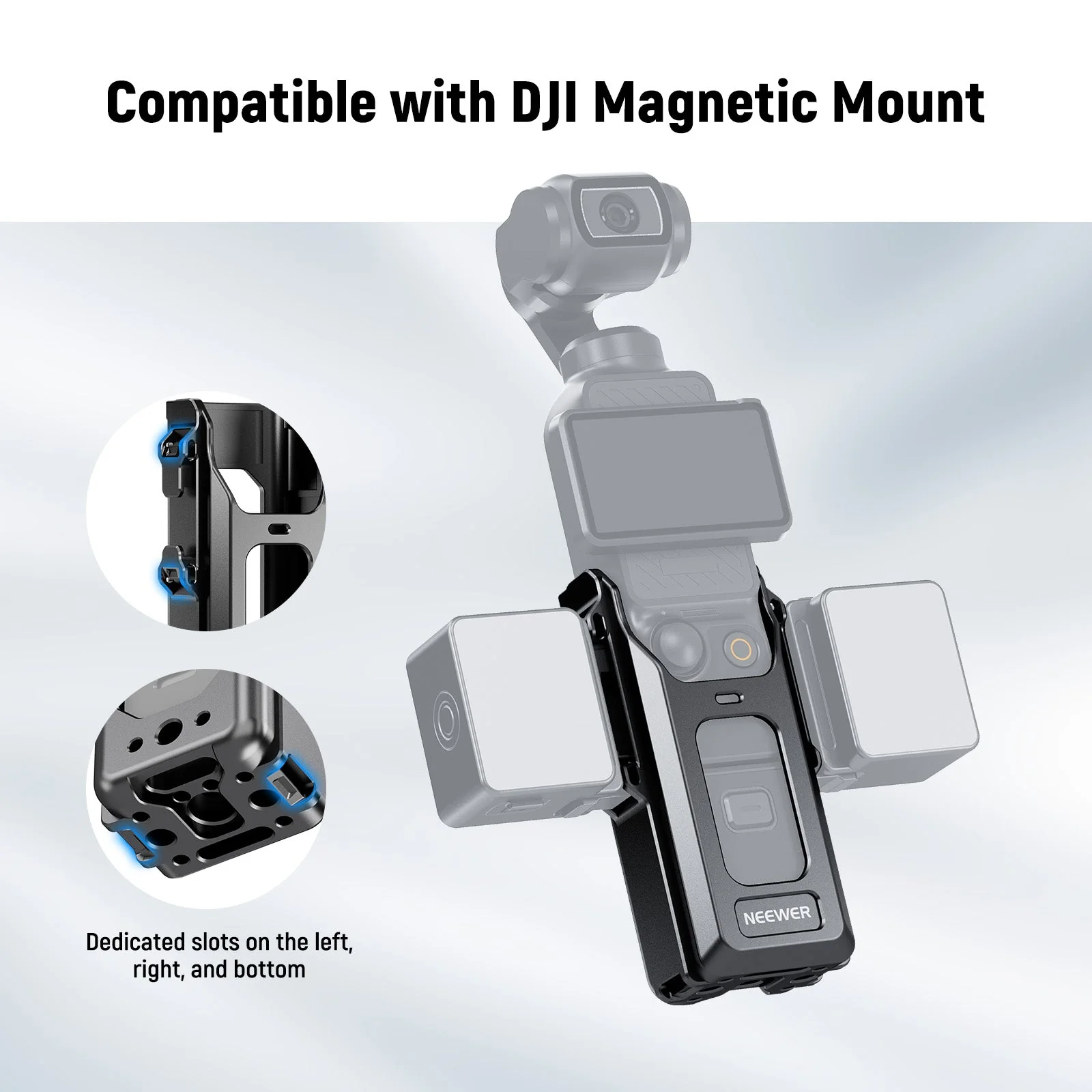 NEEWER AC029 Camera Cage For DJI Osmo Pocket 3 with Magnetic Mount - Image 3