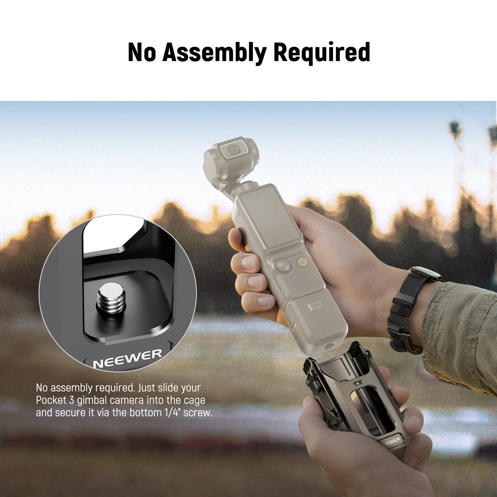 NEEWER AC029 Camera Cage For DJI Osmo Pocket 3 with Magnetic Mount - Image 6