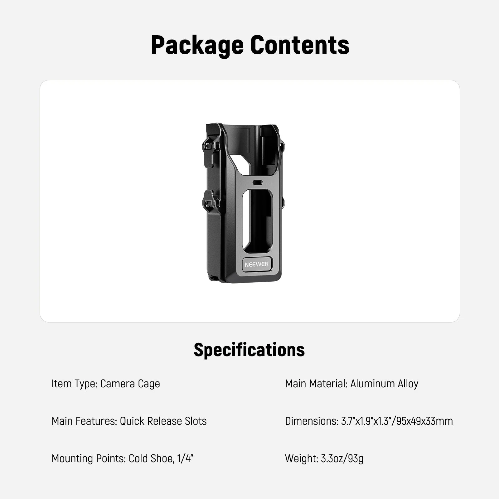 NEEWER AC029 Camera Cage For DJI Osmo Pocket 3 with Magnetic Mount - Image 7