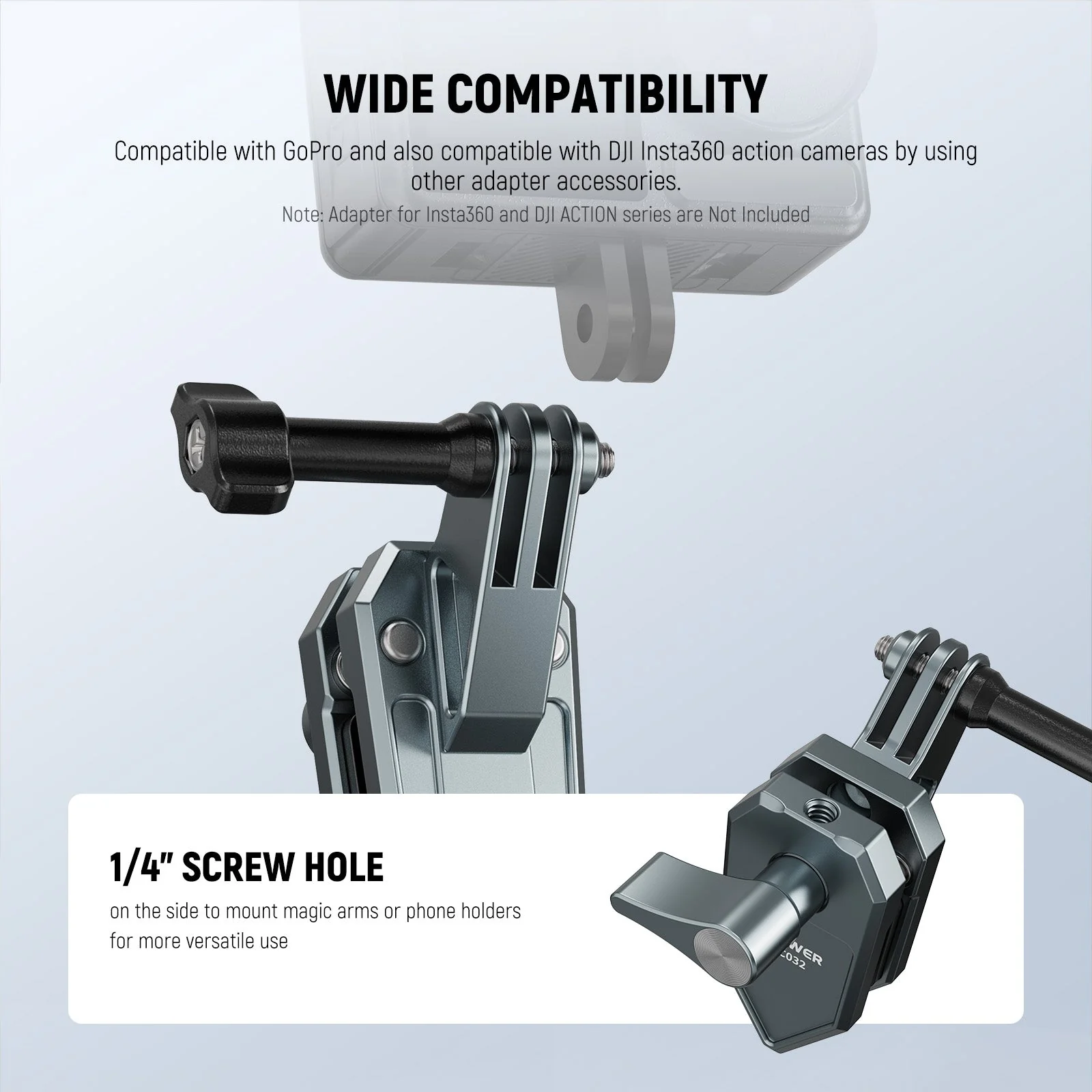 NEEWER AC032 Motorcycle Windshield Mount For Action Camera - Image 3