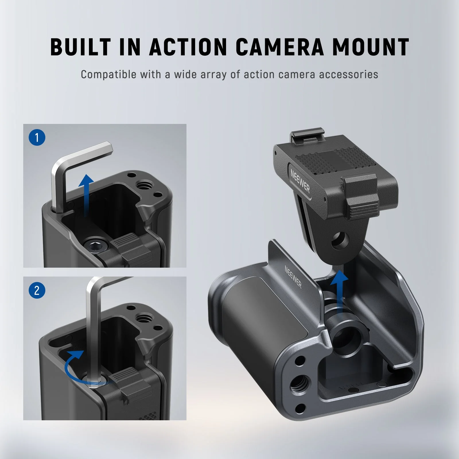 NEEWER AC034 Side Handle for AC014 DJI Osmo Action 5 Pro/4/3 Cage - Image 4
