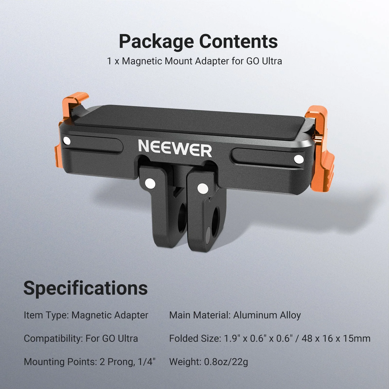 NEEWER AC045 Magnetic Mount Adapter For Insta360 GO Ultra - Image 7