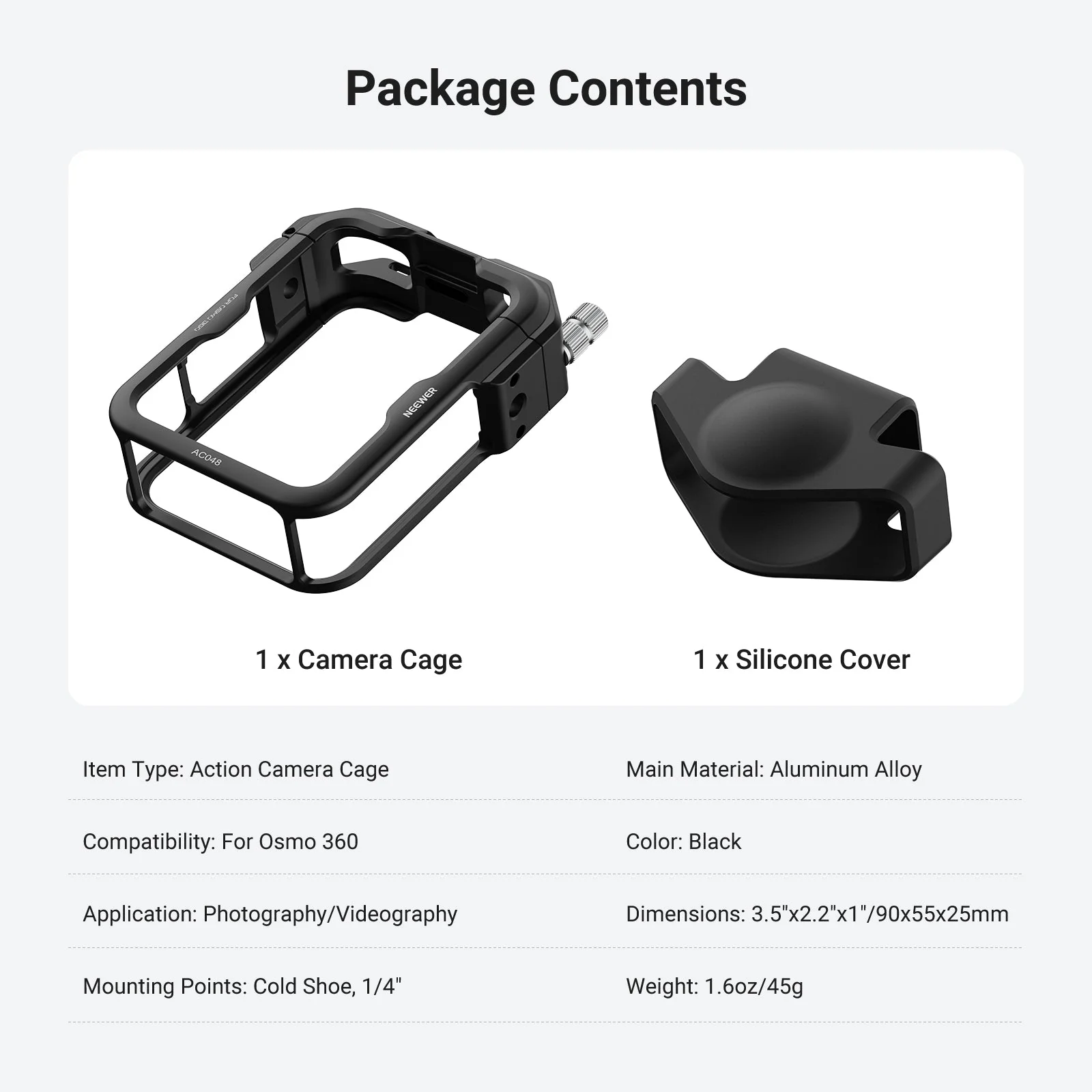 NEEWER AC048 Action Camera Cage Compatible with DJI Osmo 360 - Image 7