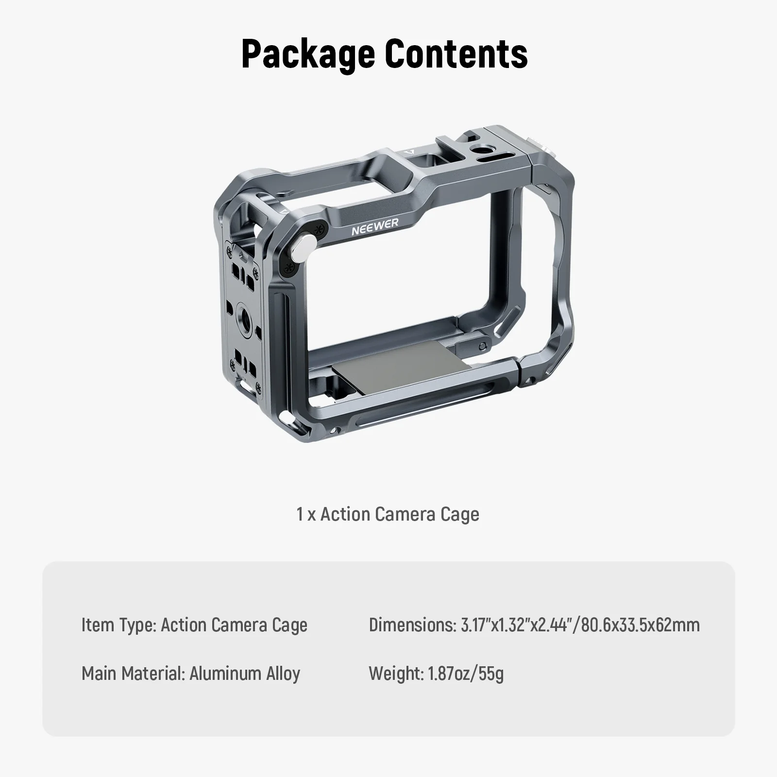 NEEWER AC049 Action Camera Cage For DJI Osmo Action 6 - Image 7