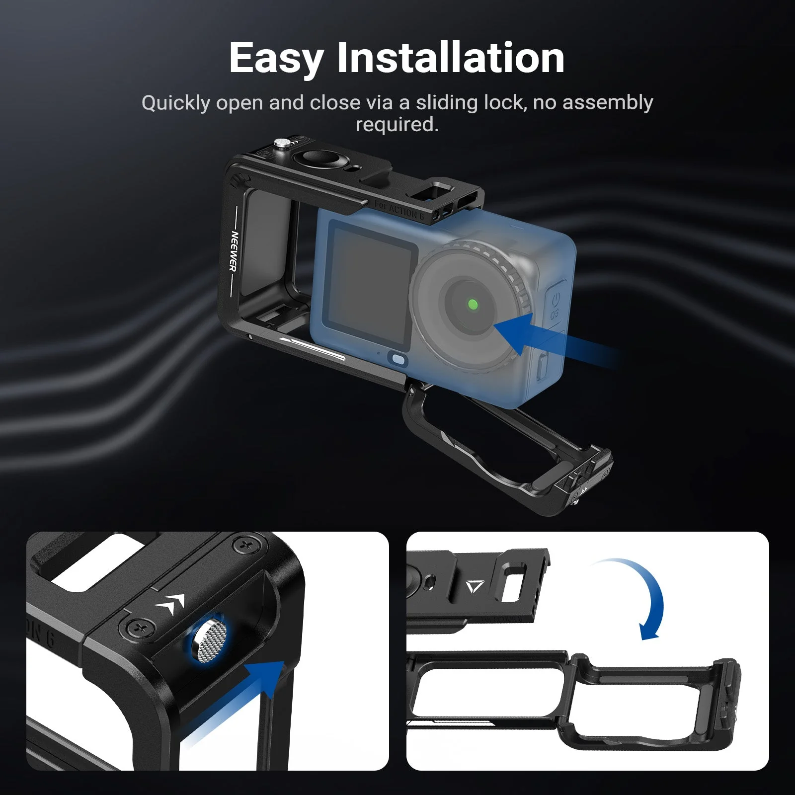 NEEWER AC054 Action Camera Cage for DJI Osmo Action 6 - Image 2