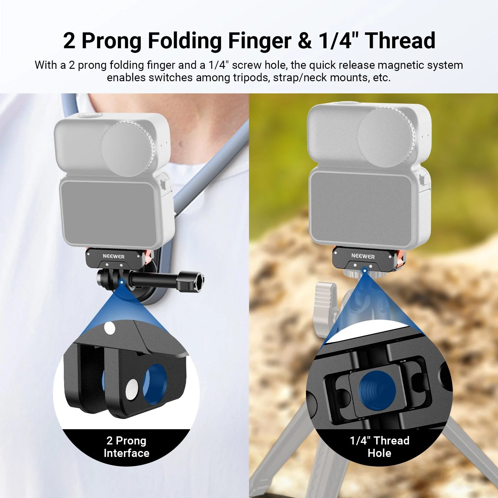 NEEWER AC056 Magnetic Quick Release Mount Adapter For DJI Osmo Nano - Image 6