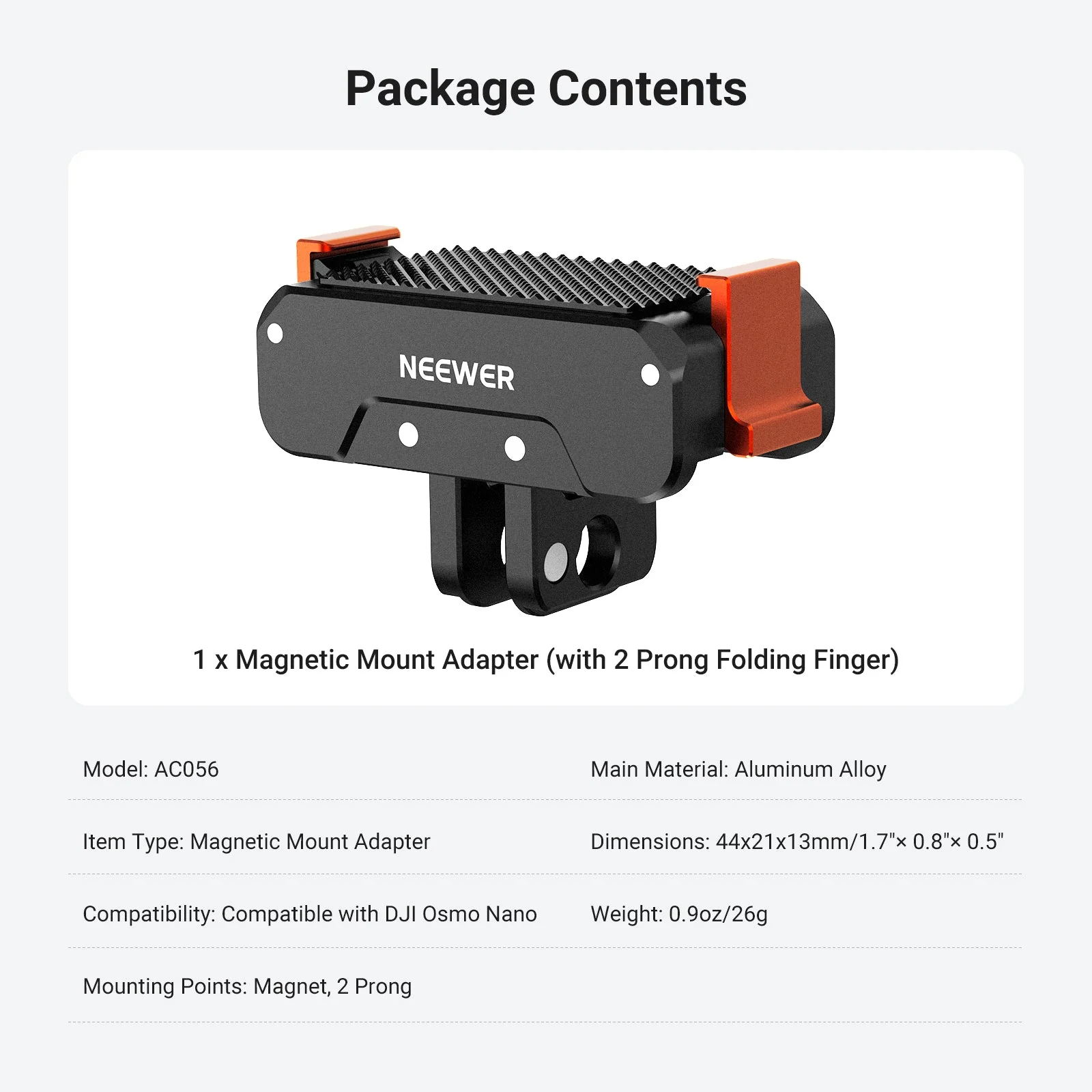 NEEWER AC056 Magnetic Quick Release Mount Adapter For DJI Osmo Nano - Image 9