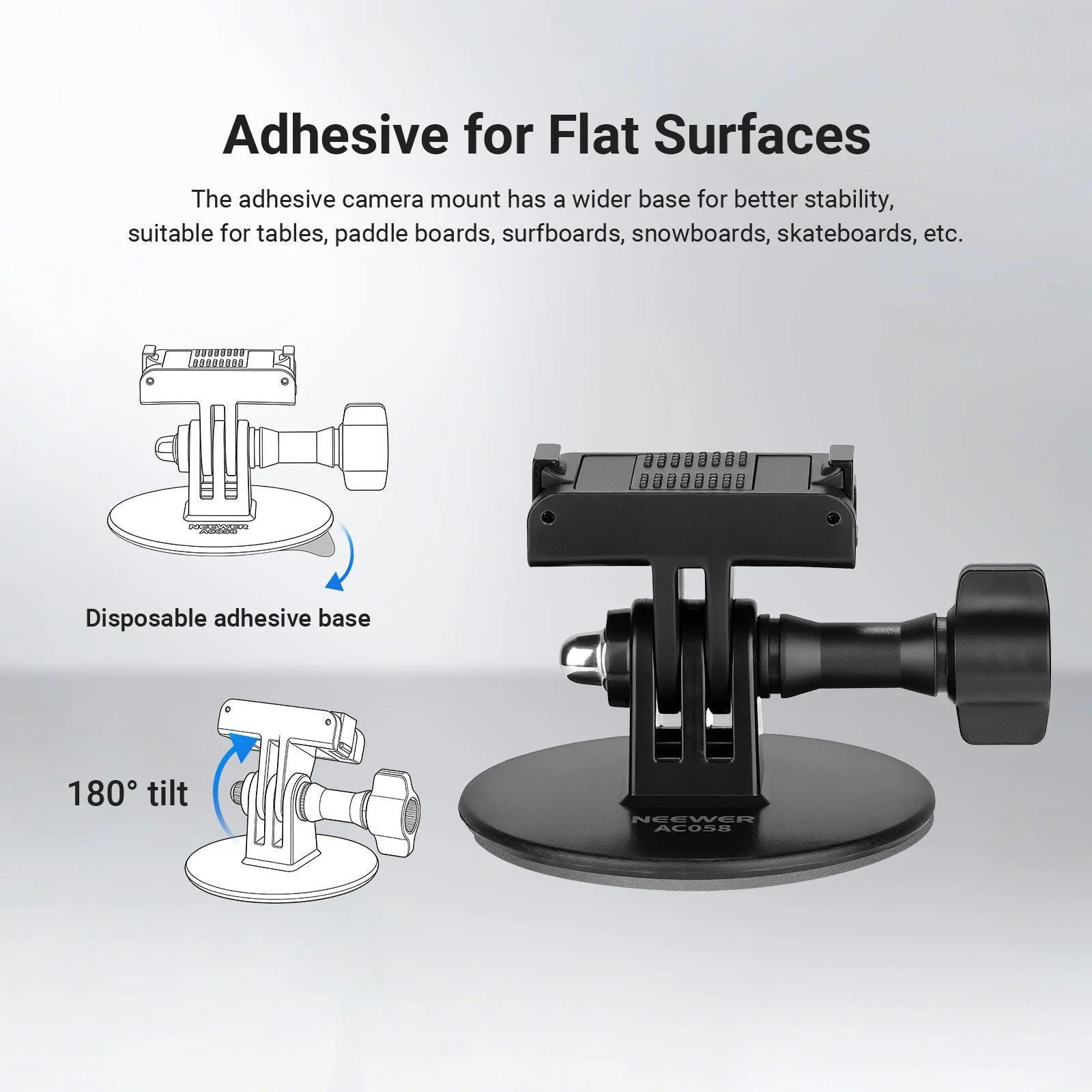 NEEWER AC058 Adhesive Base Mount Kit for DJI Osmo Nano/360/Action 6 5 Pro 4 3 - Image 5