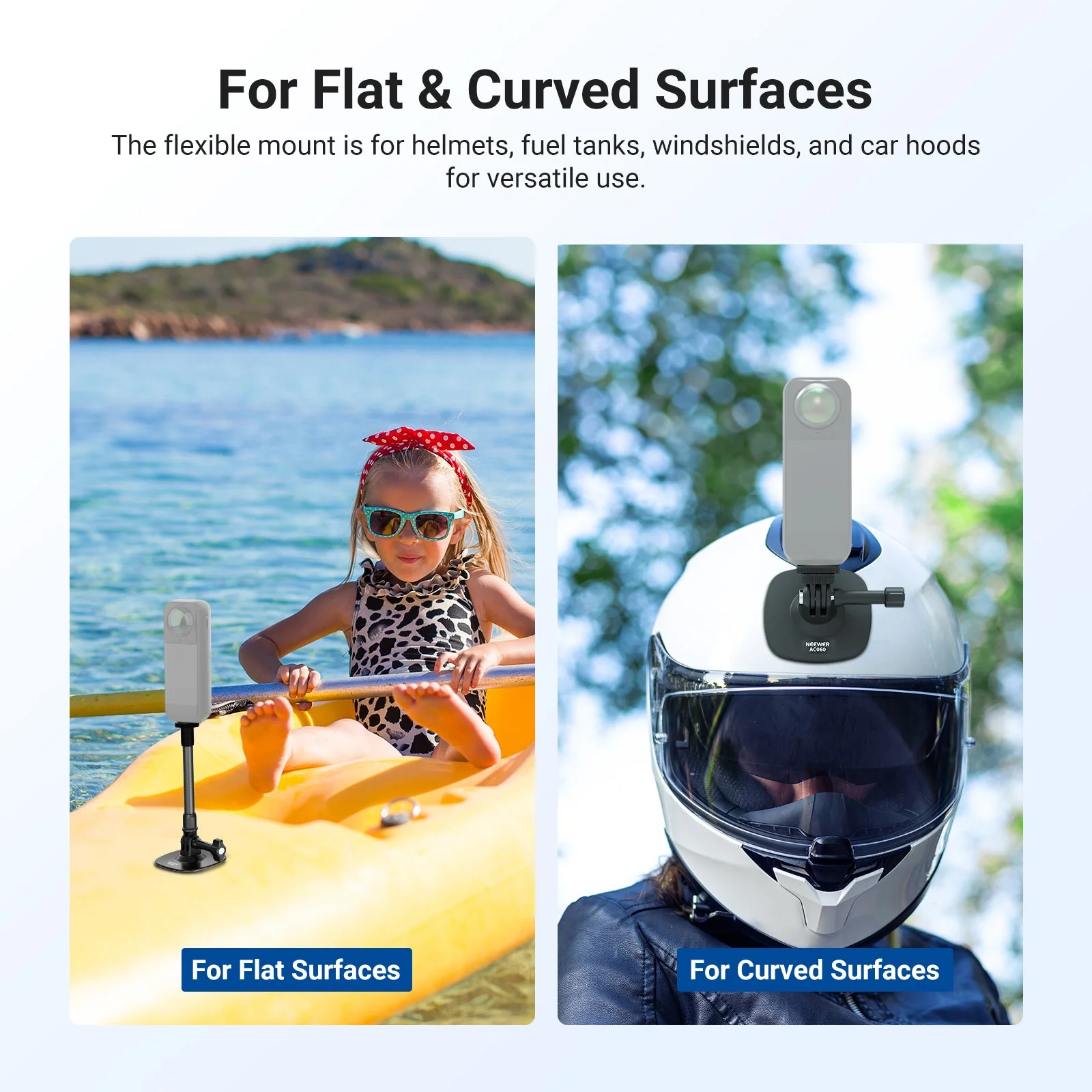NEEWER AC060 Flexible Helmet Mount for Action Camera - Image 4