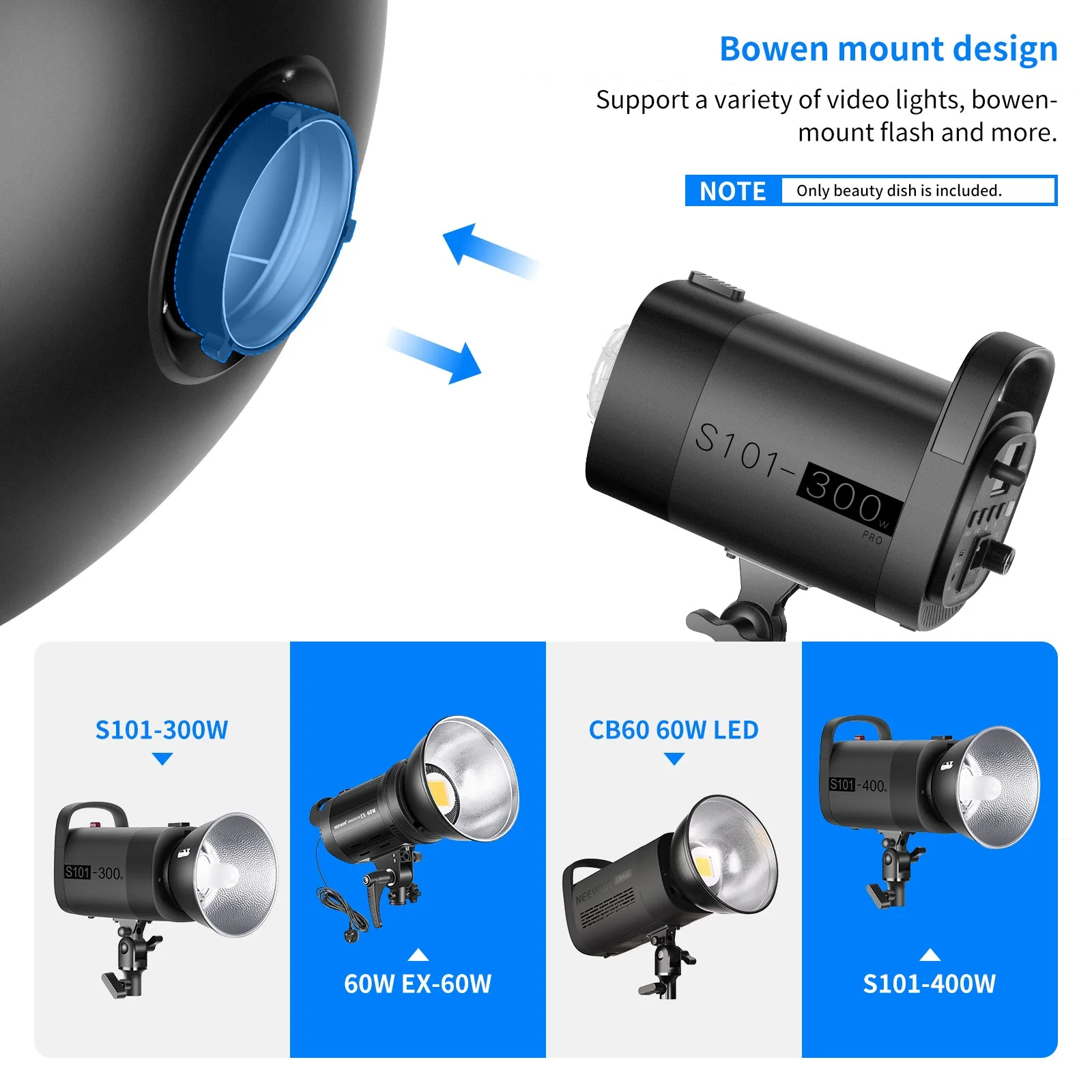 NEEWER Aluminum Standard Reflector Beauty Dish - Image 3
