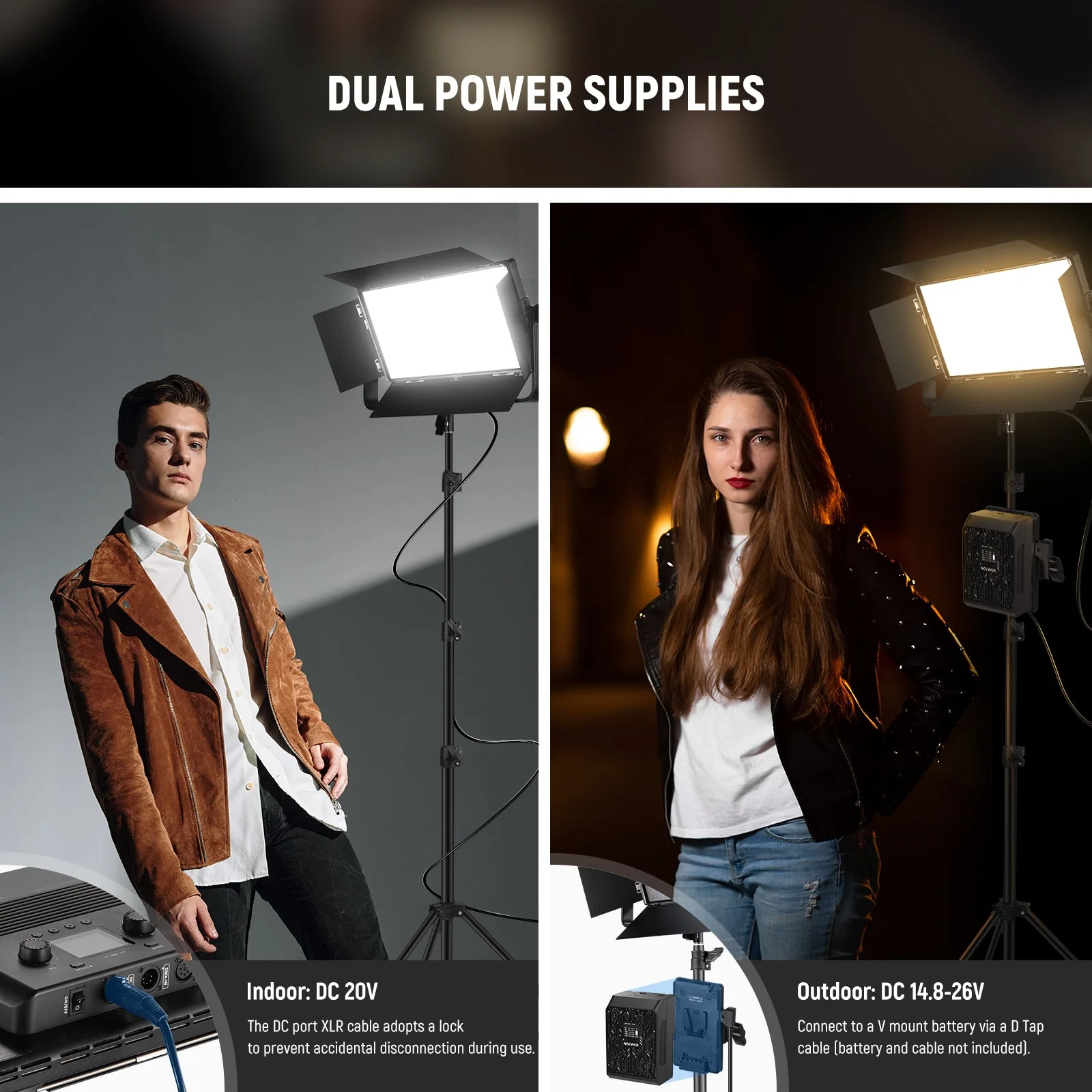 NEEWER AP100B 100W Bi-Color LED Panel Video Light with APP/2.4G/Panel/DMX Control - Image 7