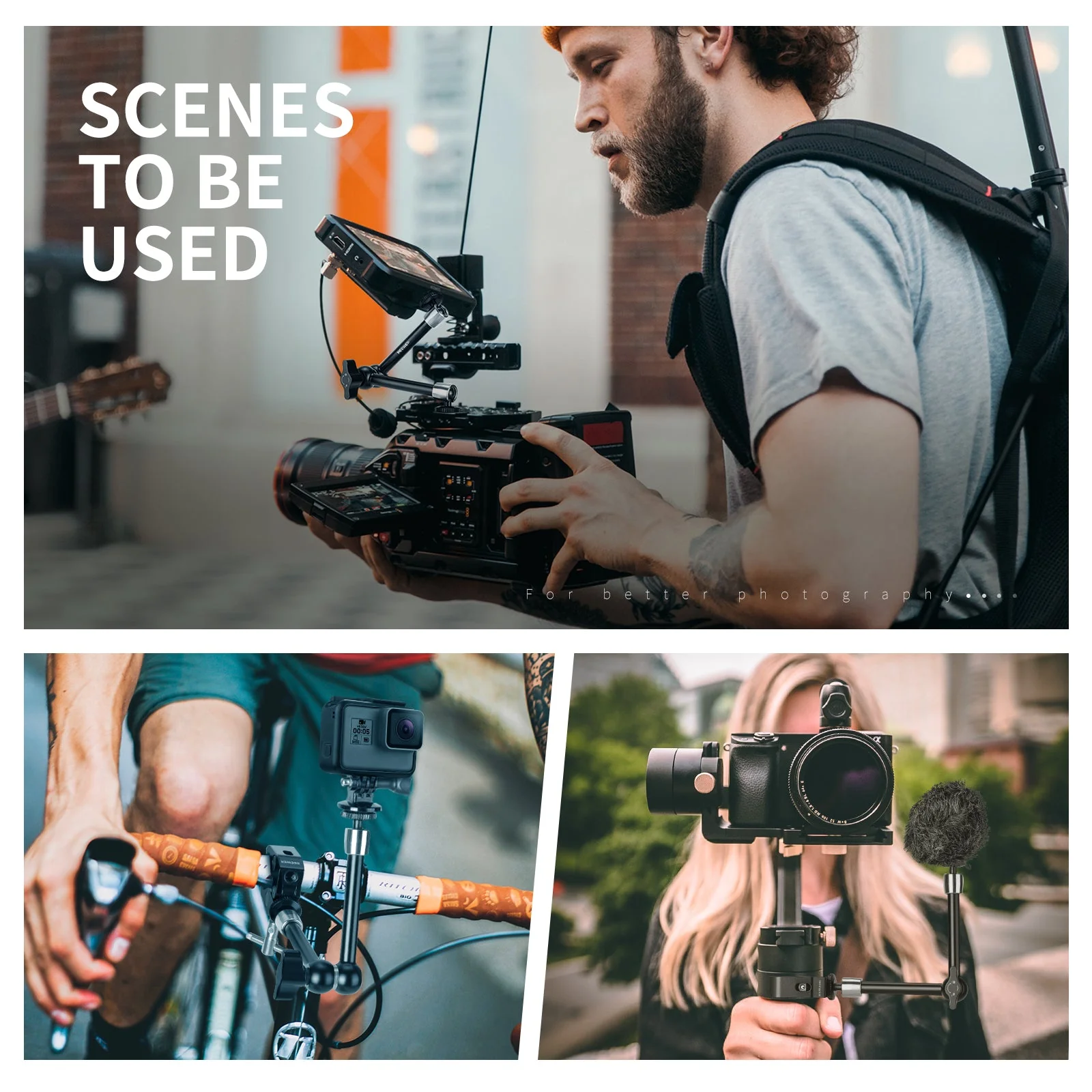 NEEWER ST20 11" Articulating Magic Arm & Upgraded Super Clamp Set - Image 7