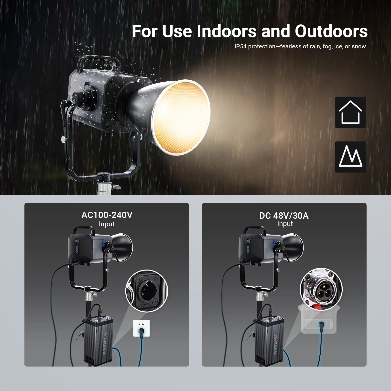 NEEWER AS1200B 1200W Output Bi-Color COB LED Studio Video Light - Image 4