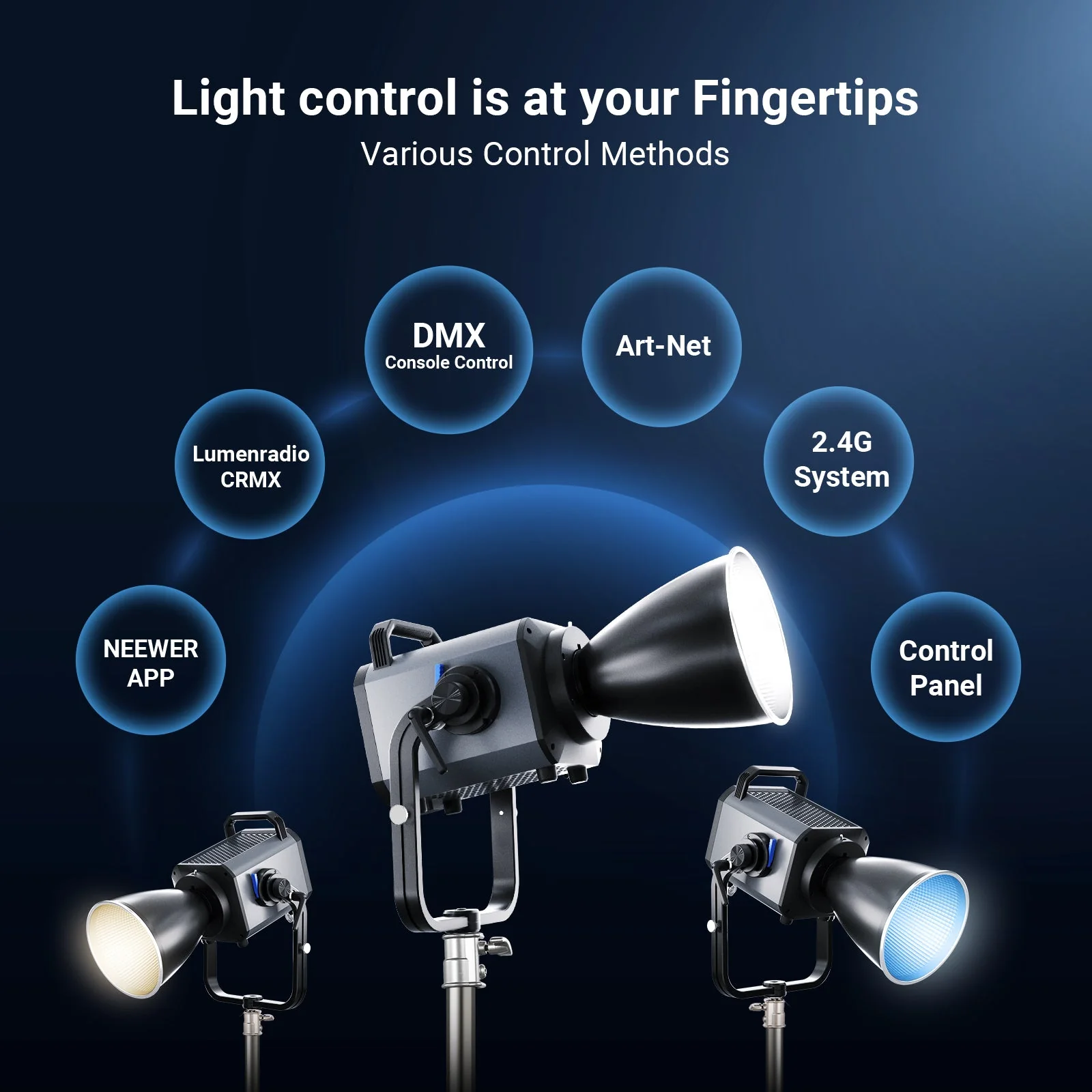 NEEWER AS1200B 1200W Output Bi-Color COB LED Studio Video Light - Image 5