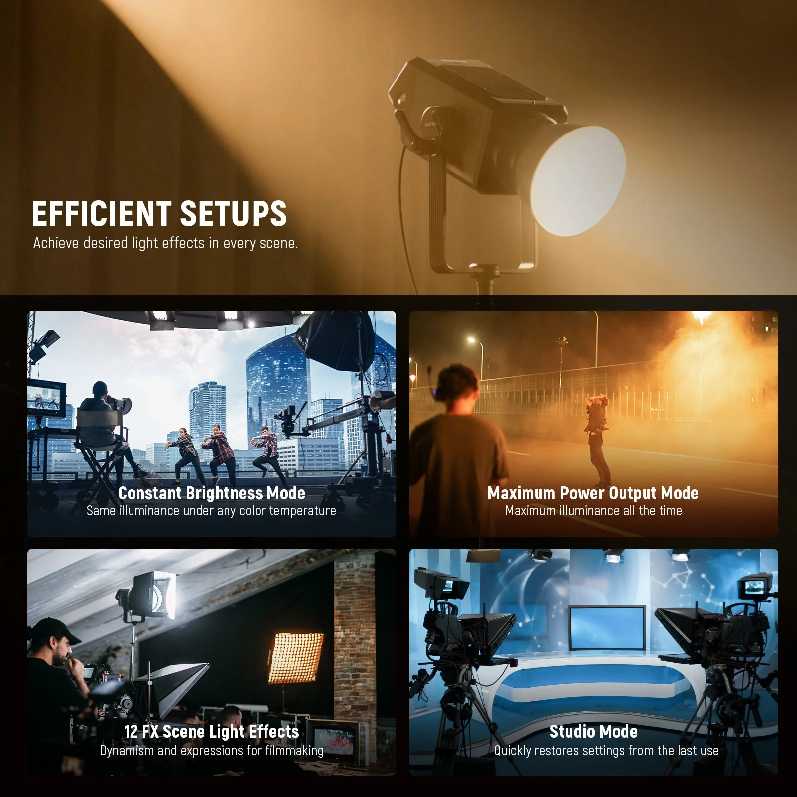NEEWER AS600B 600W Output LED COB Continuous Video Light for TV News Studio - Image 5