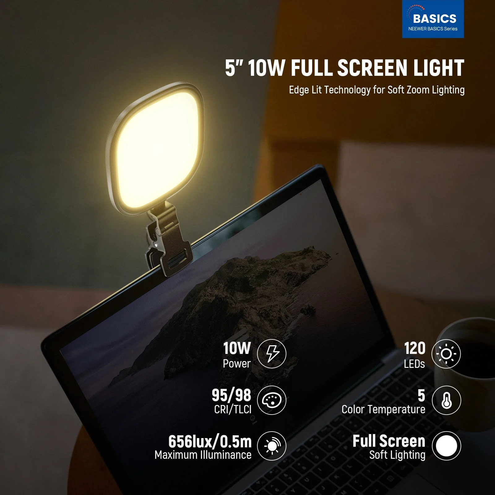 NEEWER BASICS 5" 10W Bi-Color LED Streaming Light - Image 2