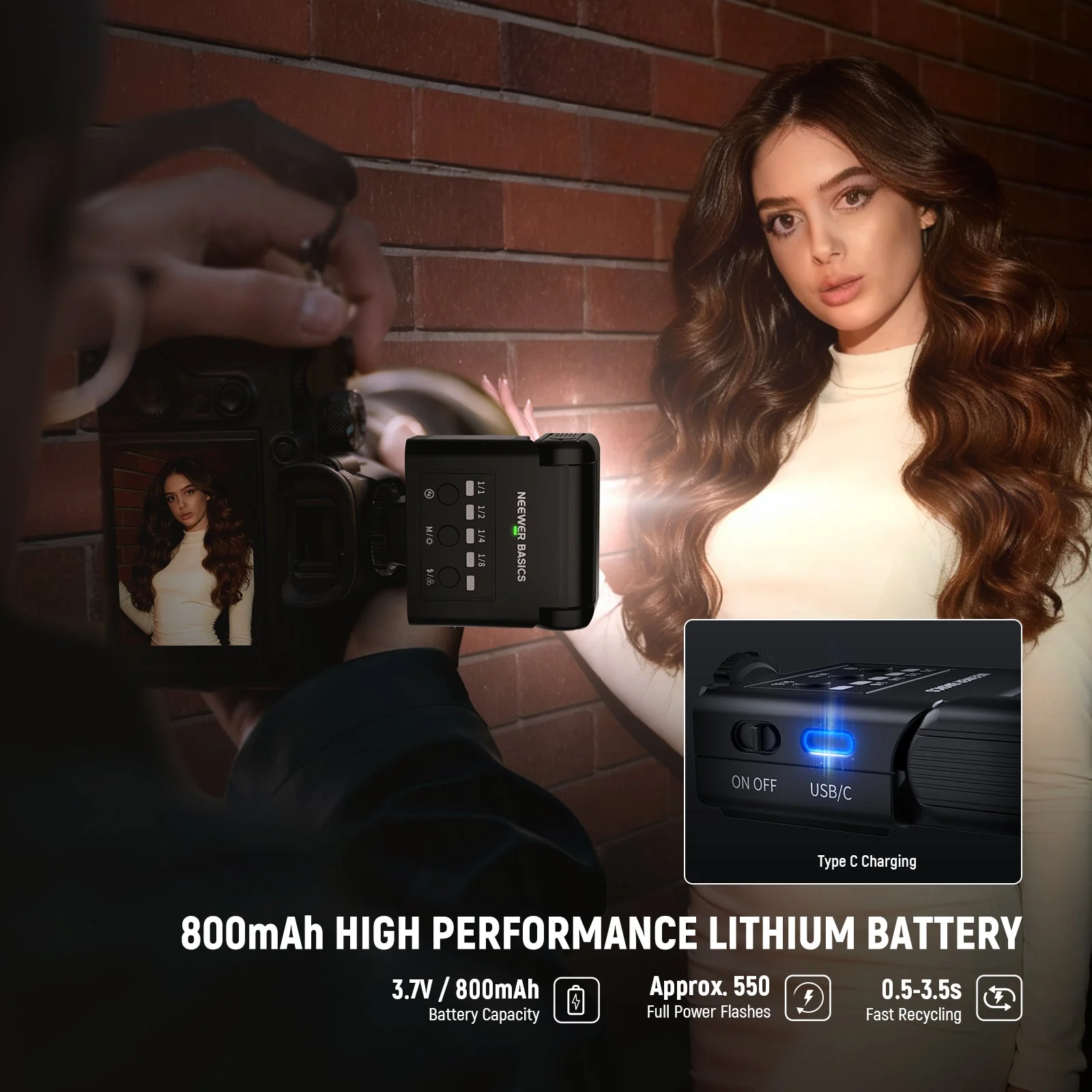 NEEWER BASICS A10L Mini Camera Flash with LED Video Light - Image 6