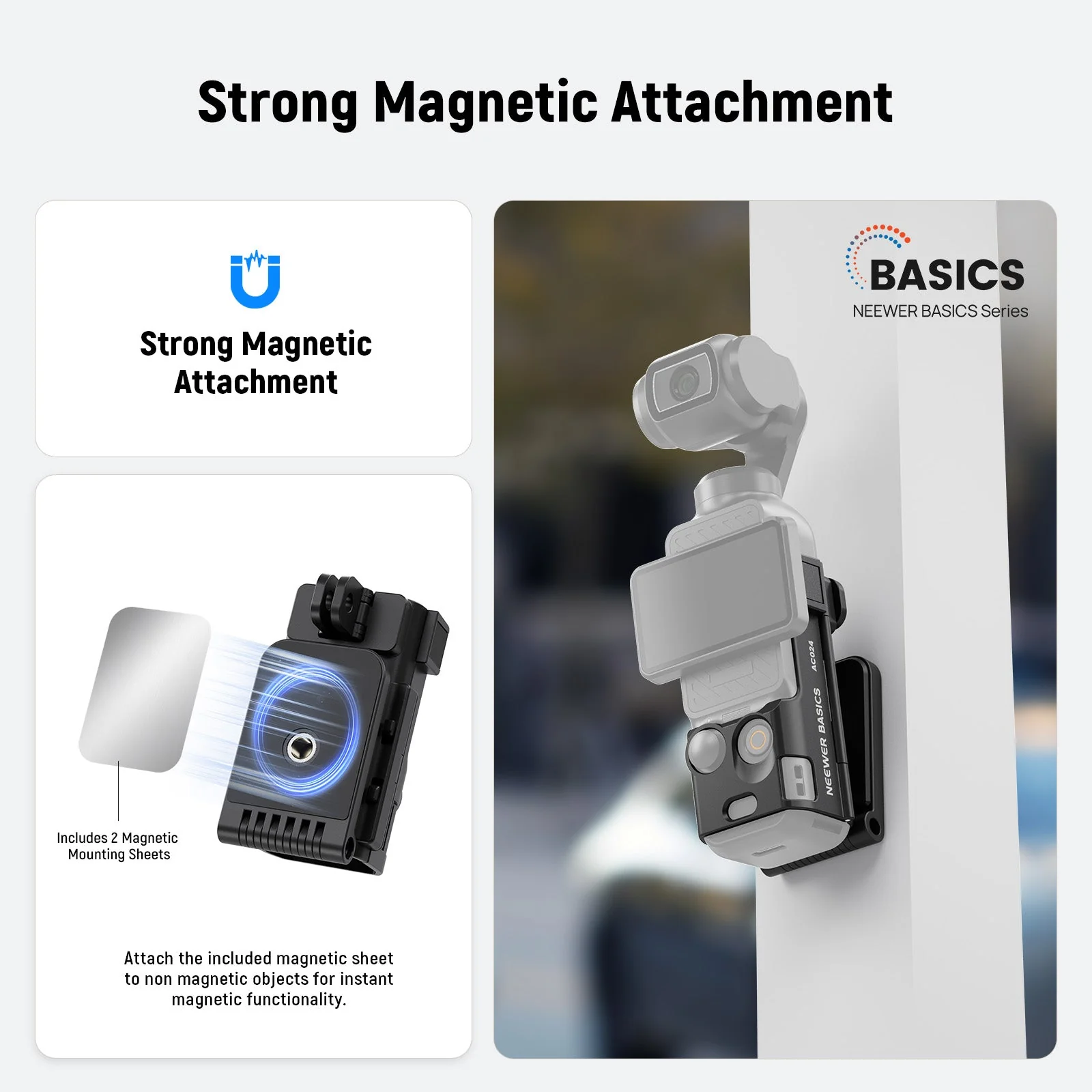 NEEWER BASICS AC024 Magnetic Camera Mount Stand For DJI Osmo Pocket 3 - Image 2