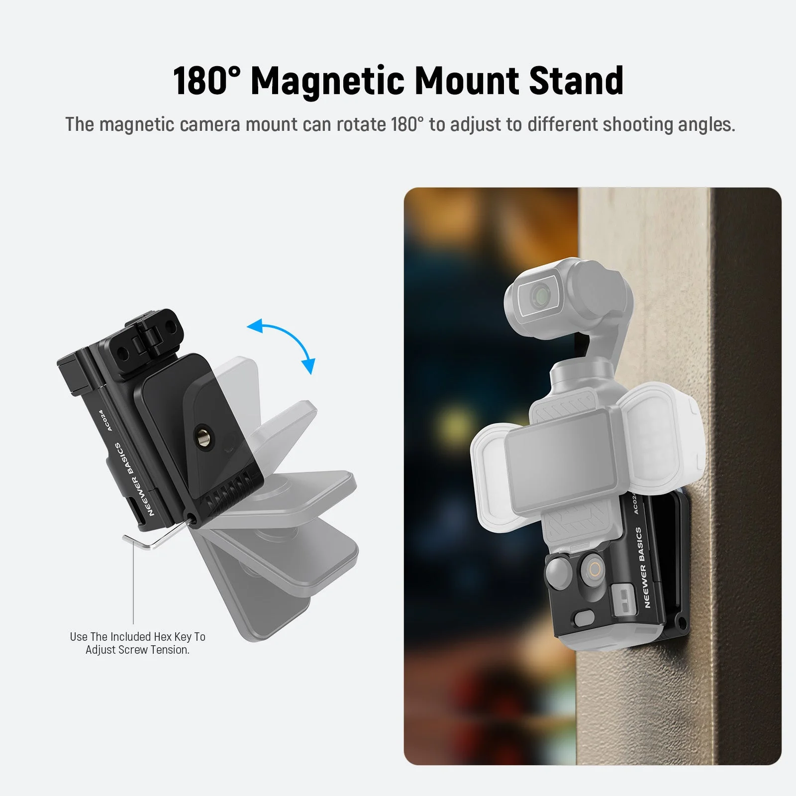 NEEWER BASICS AC024 Magnetic Camera Mount Stand For DJI Osmo Pocket 3 - Image 3