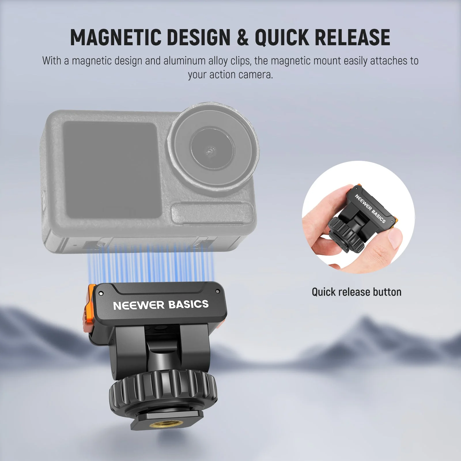 NEEWER BASICS AC037 Magnetic Mount Adapter For DJI Osmo Action 5 Pro/4/3 - Image 3