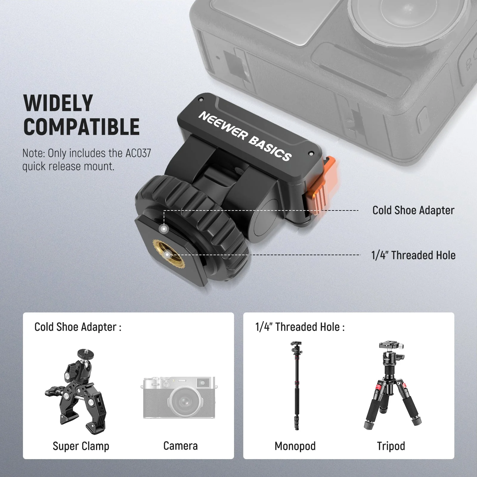 NEEWER BASICS AC037 Magnetic Mount Adapter For DJI Osmo Action 5 Pro/4/3 - Image 4