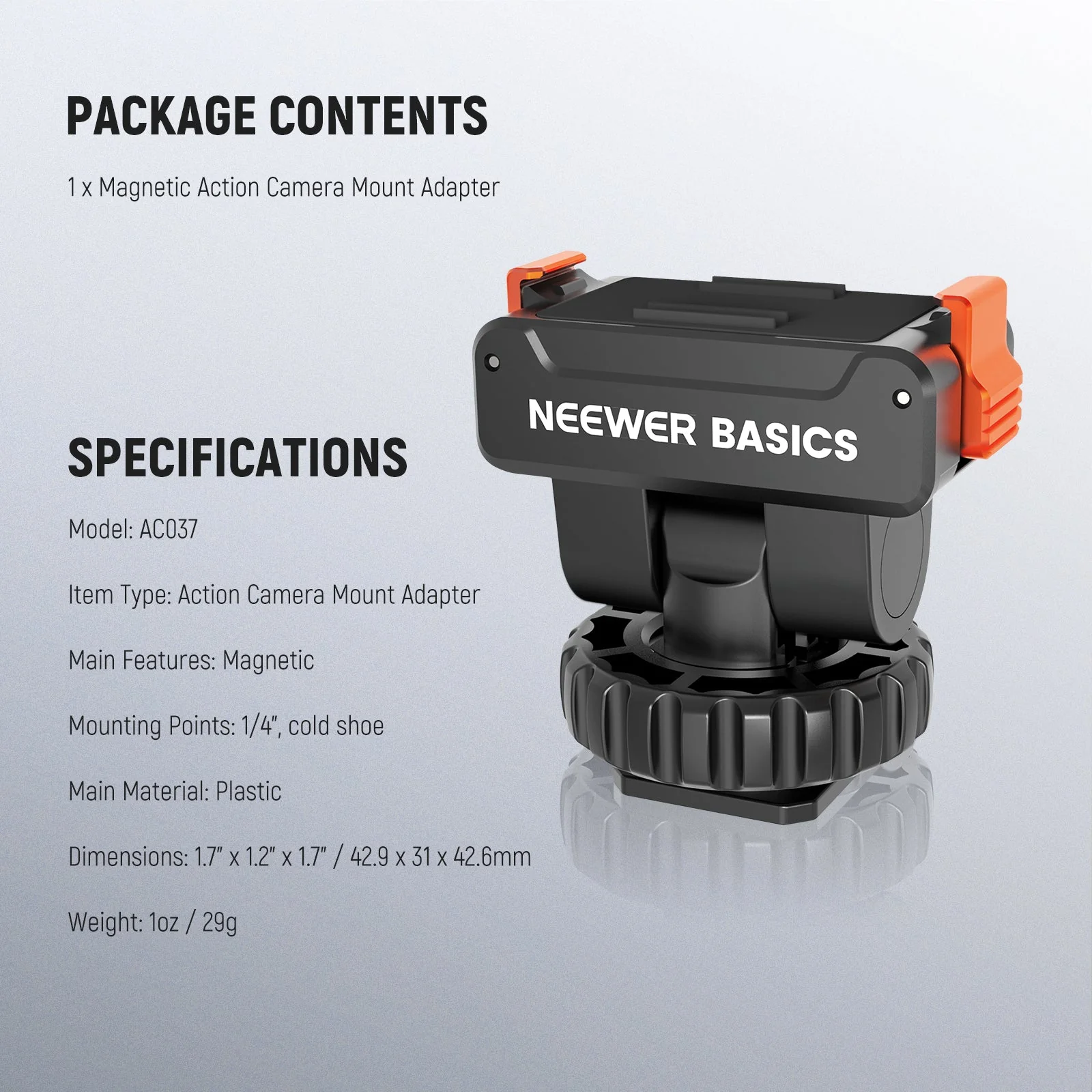 NEEWER BASICS AC037 Magnetic Mount Adapter For DJI Osmo Action 5 Pro/4/3 - Image 8