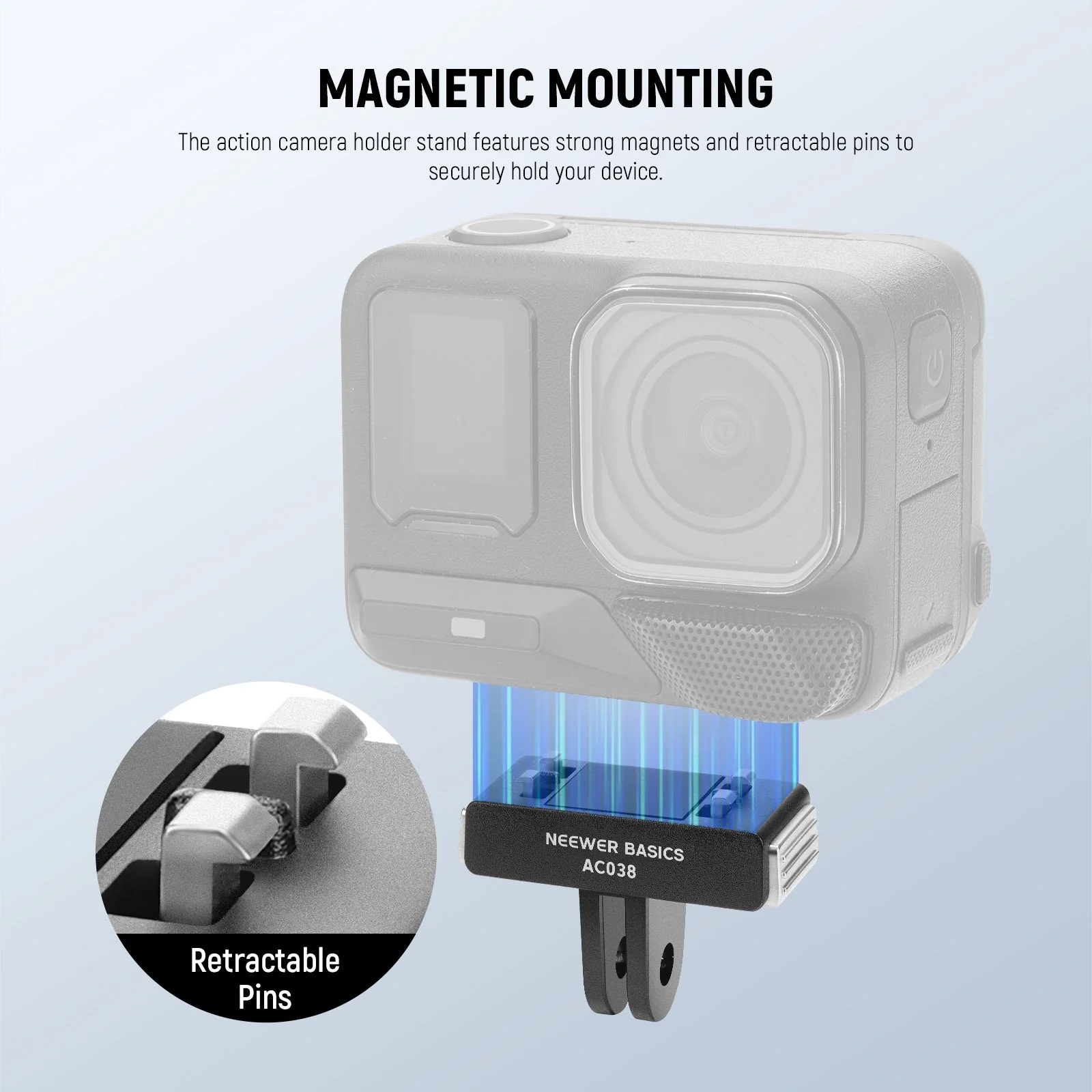 NEEWER BASICS AC038 Magnetic Mount Adapter For Insta360 Ace Pro/Ace Pro 2 - Image 3