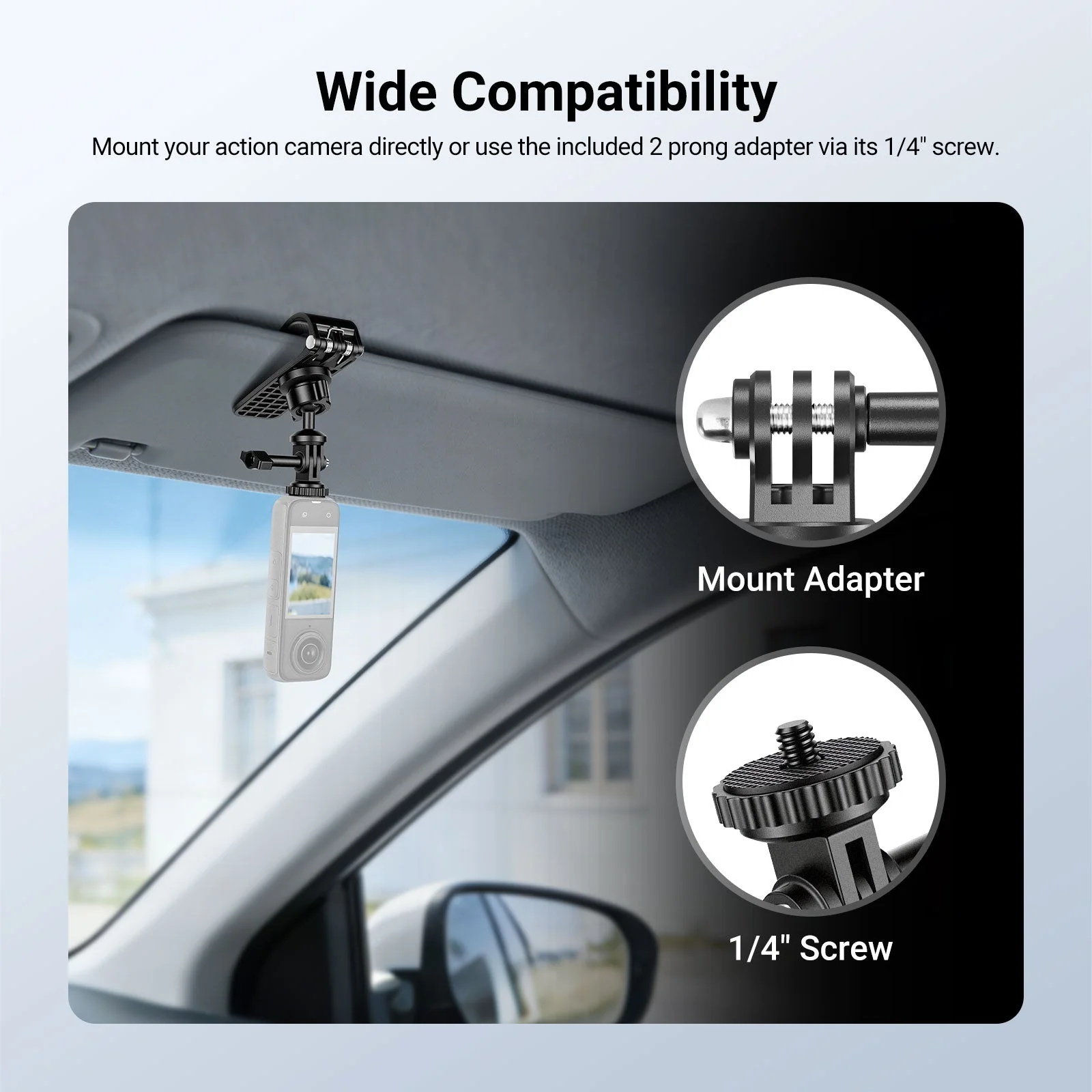 NEEWER BASICS AC055 Car Sun Visor Mount for Action Camera - Image 3