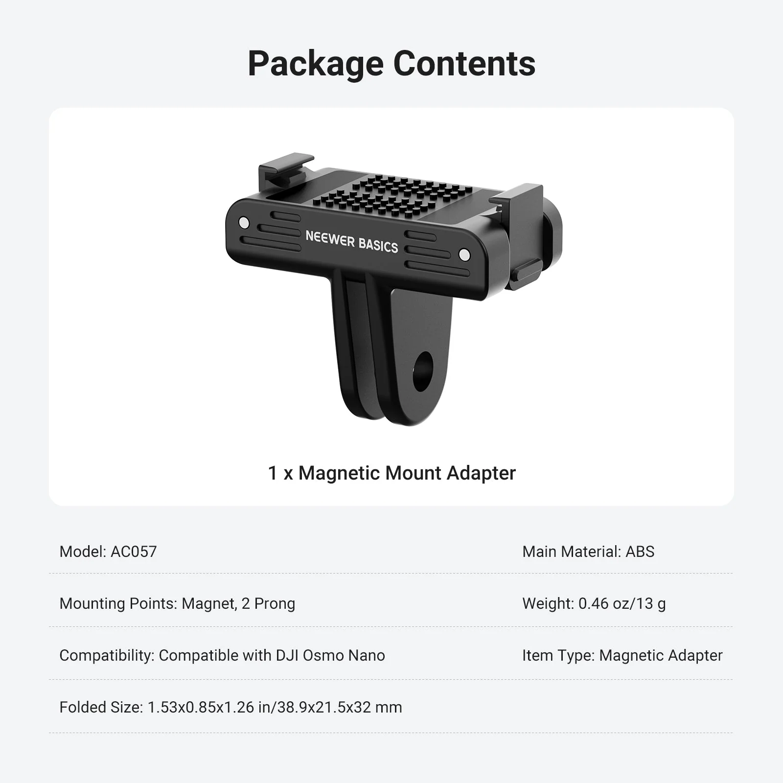 NEEWER BASICS AC057 Magnetic Mount Adapter For DJI Osmo Nano - Image 8