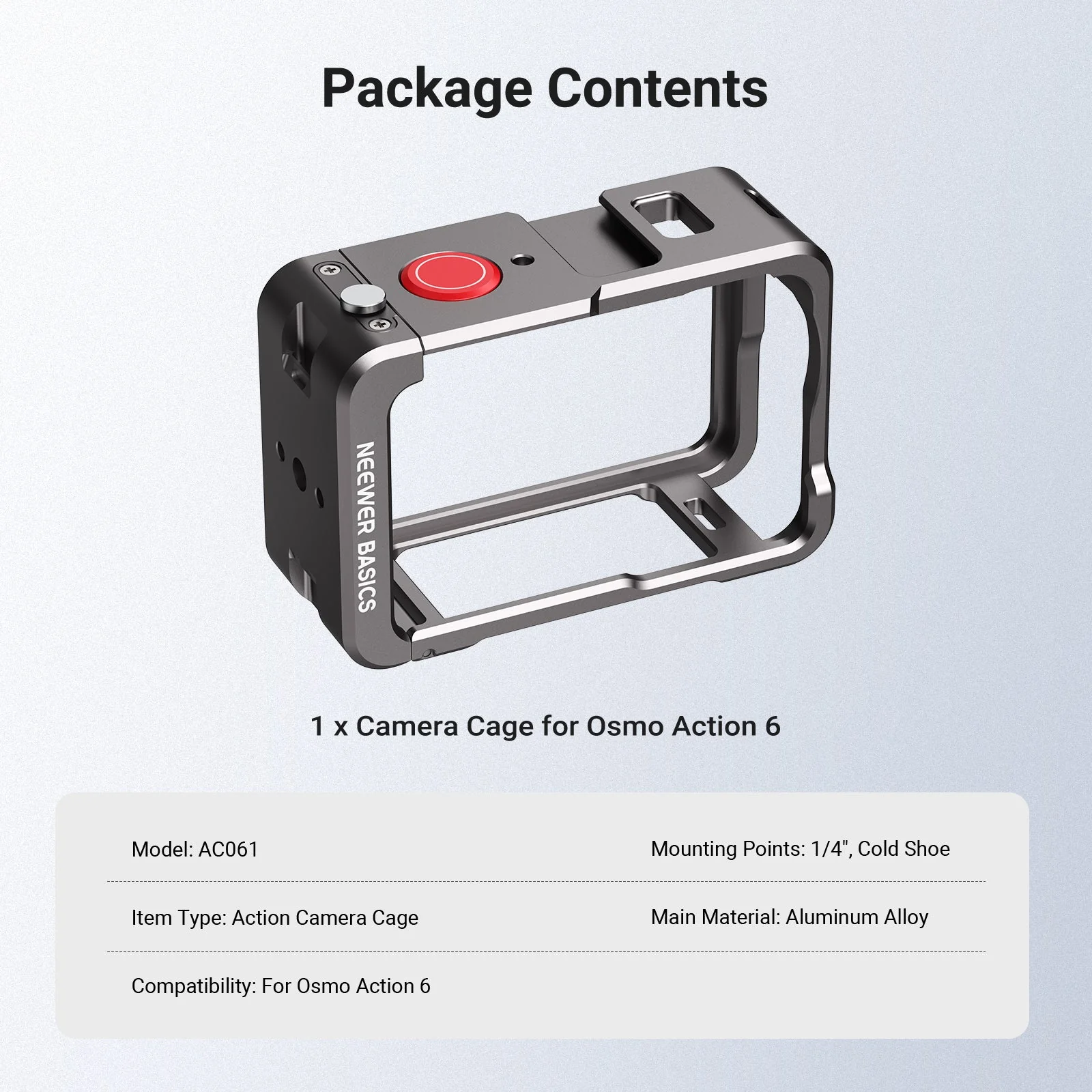 NEEWER BASICS AC061 Camera Cage Compatible with DJI Osmo Action 6 - Image 7