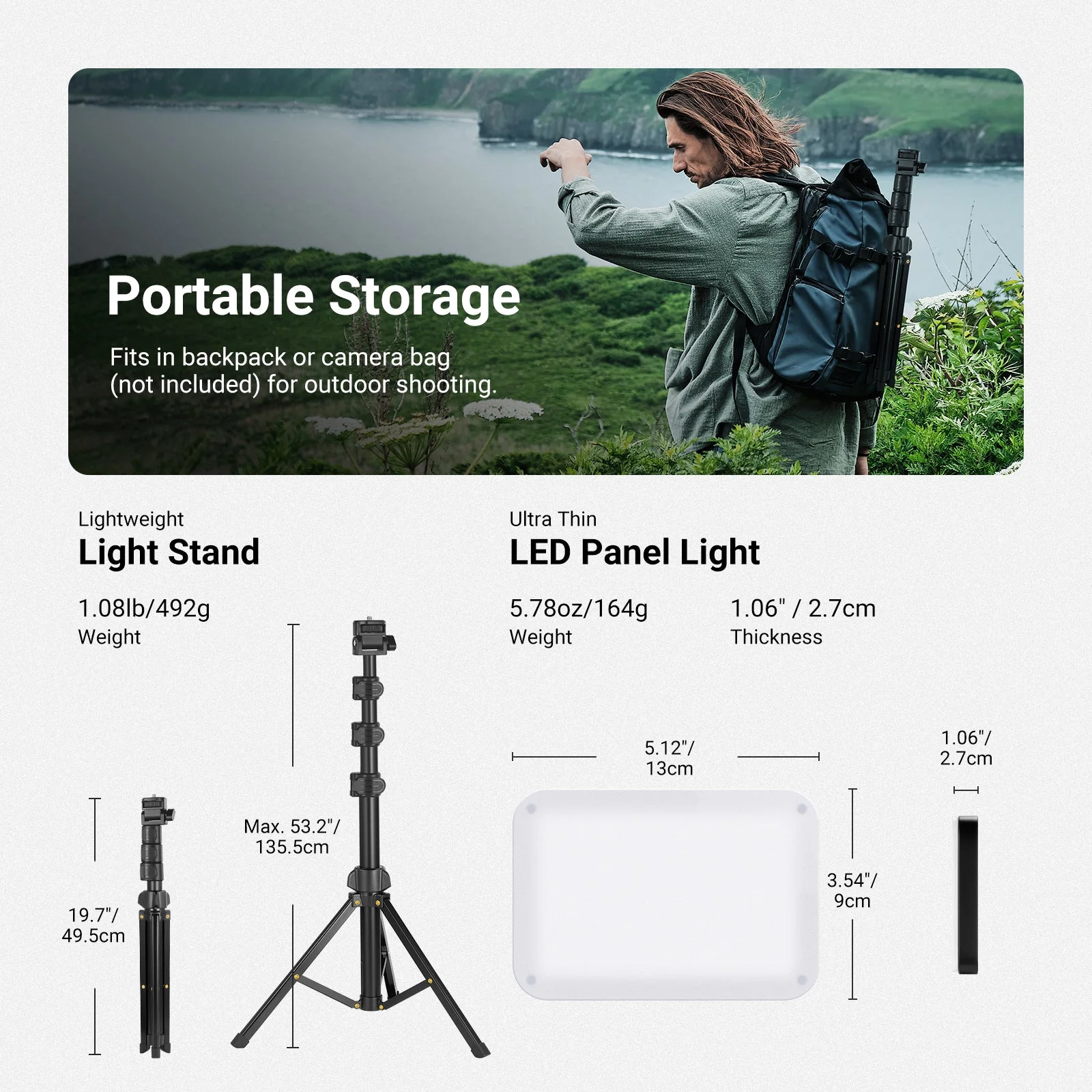 NEEWER BASICS BP132 2 Pack LED Video Light Panel Lighting Kit - Image 7