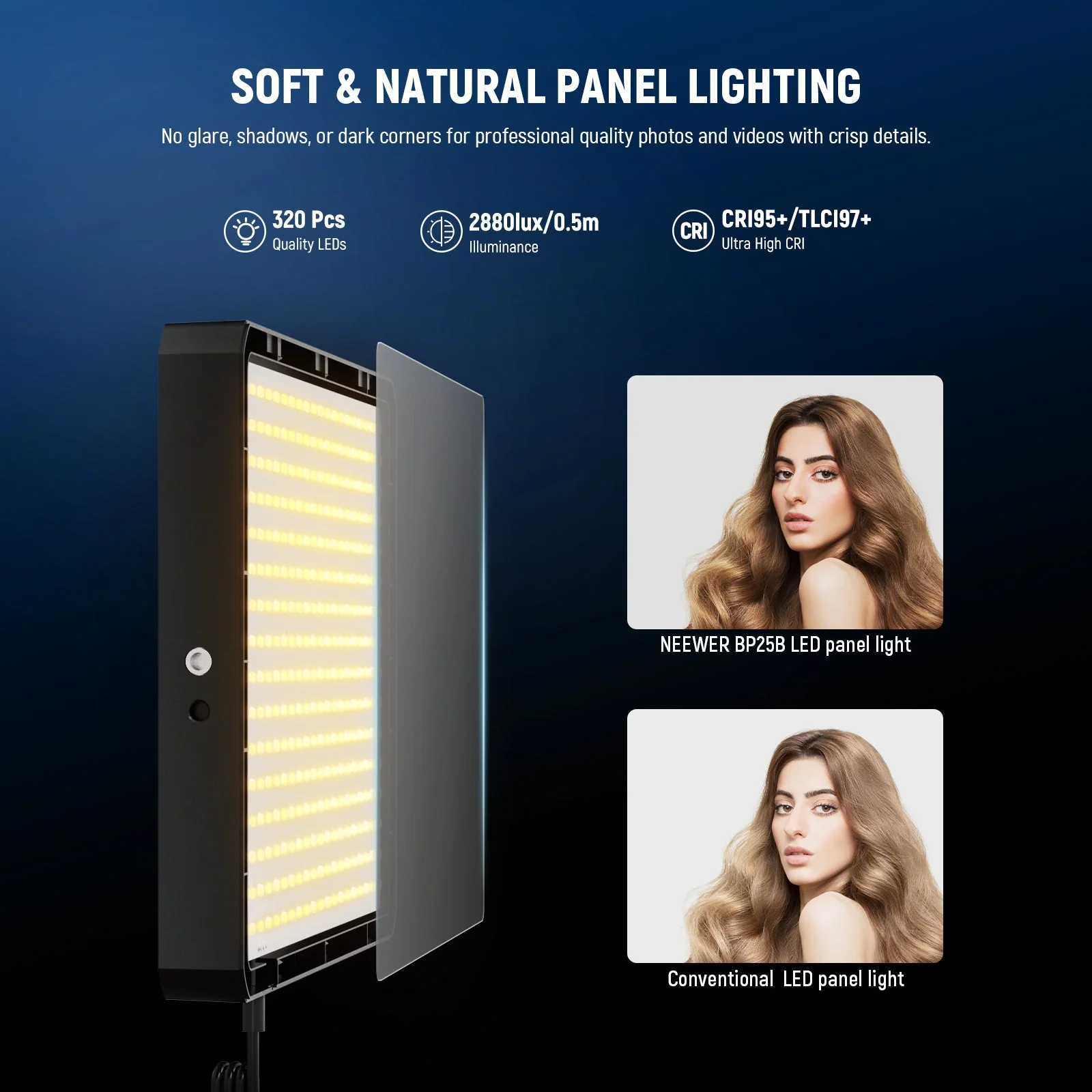 NEEWER BASICS BP25B 2 Pack Bi-Color LED Video Panel Light Kit - Image 4