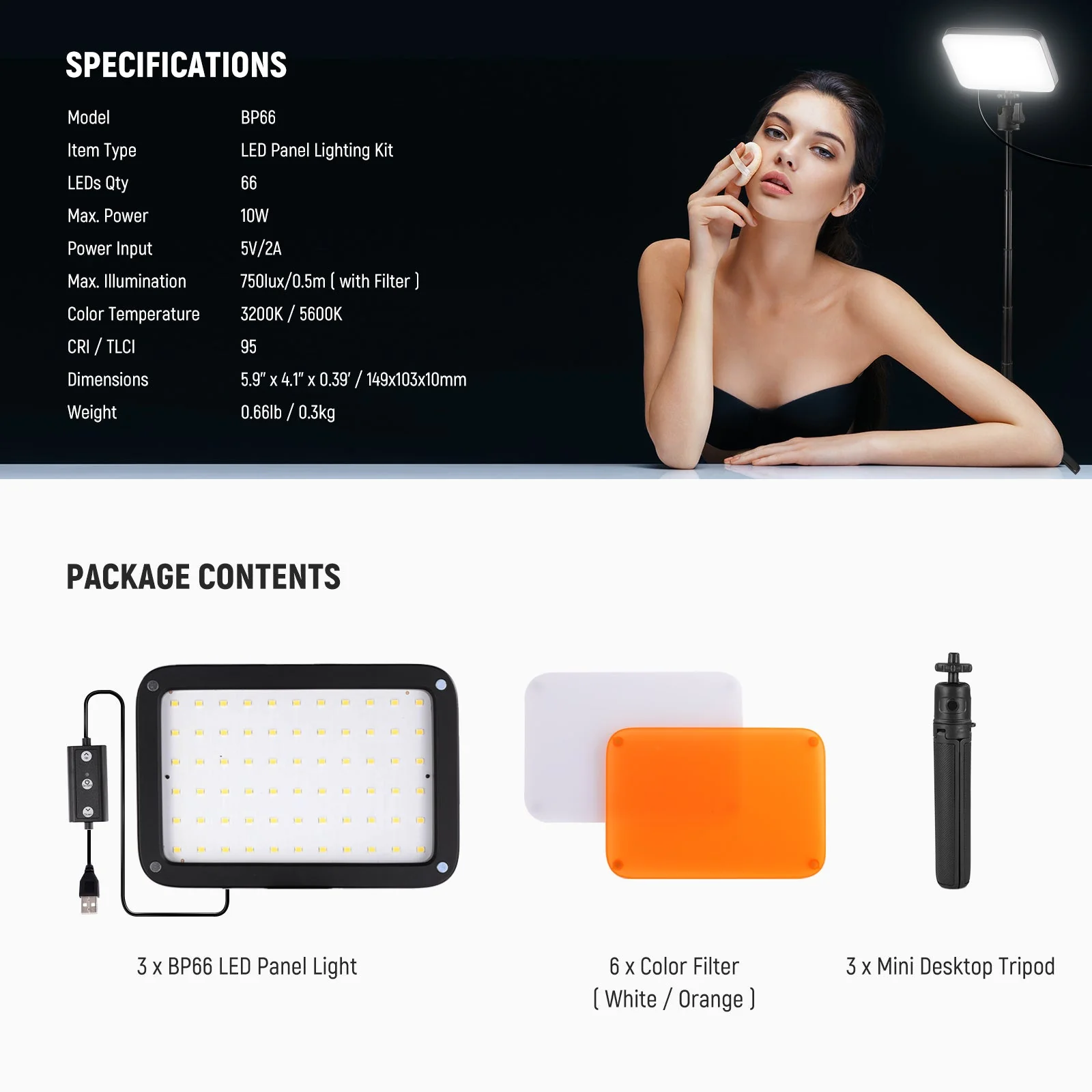 NEEWER BASICS BP66 LED Panel Light with Mini Desk Stand - Image 16