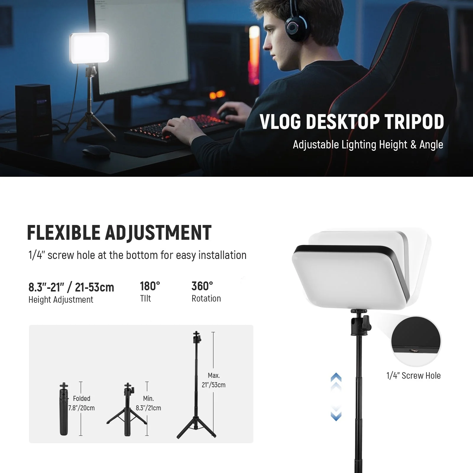 NEEWER BASICS BP66 LED Panel Light with Mini Desk Stand - Image 18