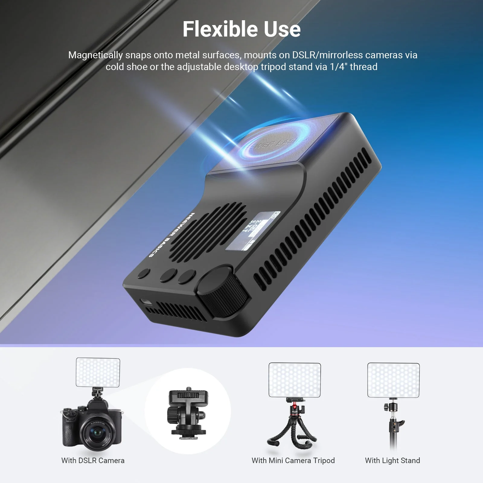 NEEWER BASICS BS40C Magnetic RGB Video Light - Image 7
