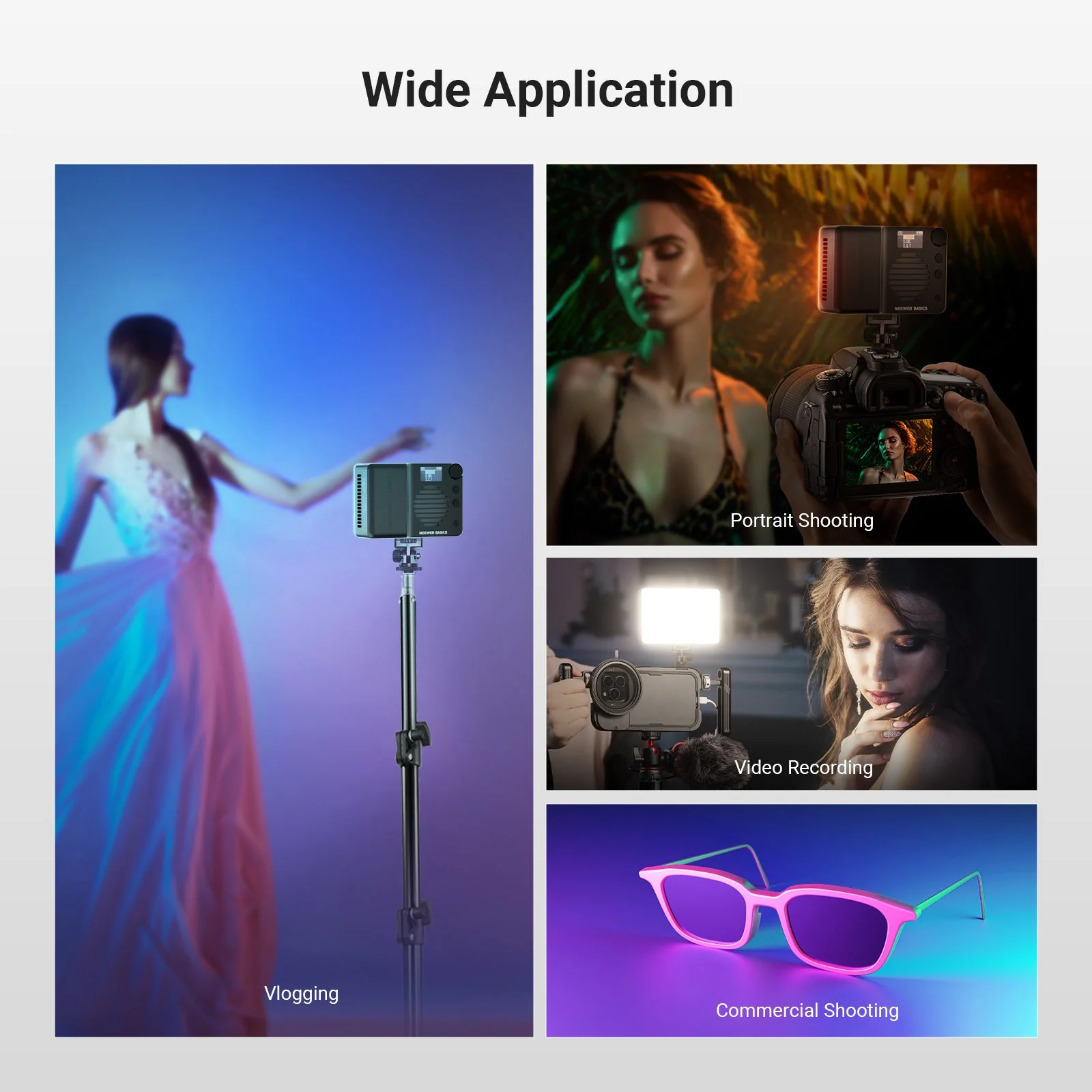 NEEWER BASICS BS40C Magnetic RGB Video Light - Image 8